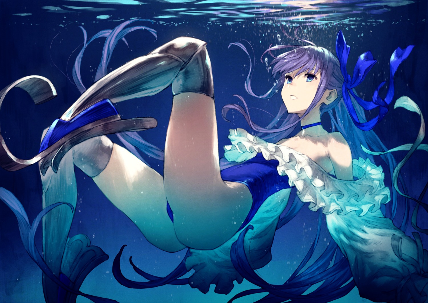 cleavage fate/grand_order meltlilith swimsuits thighhighs