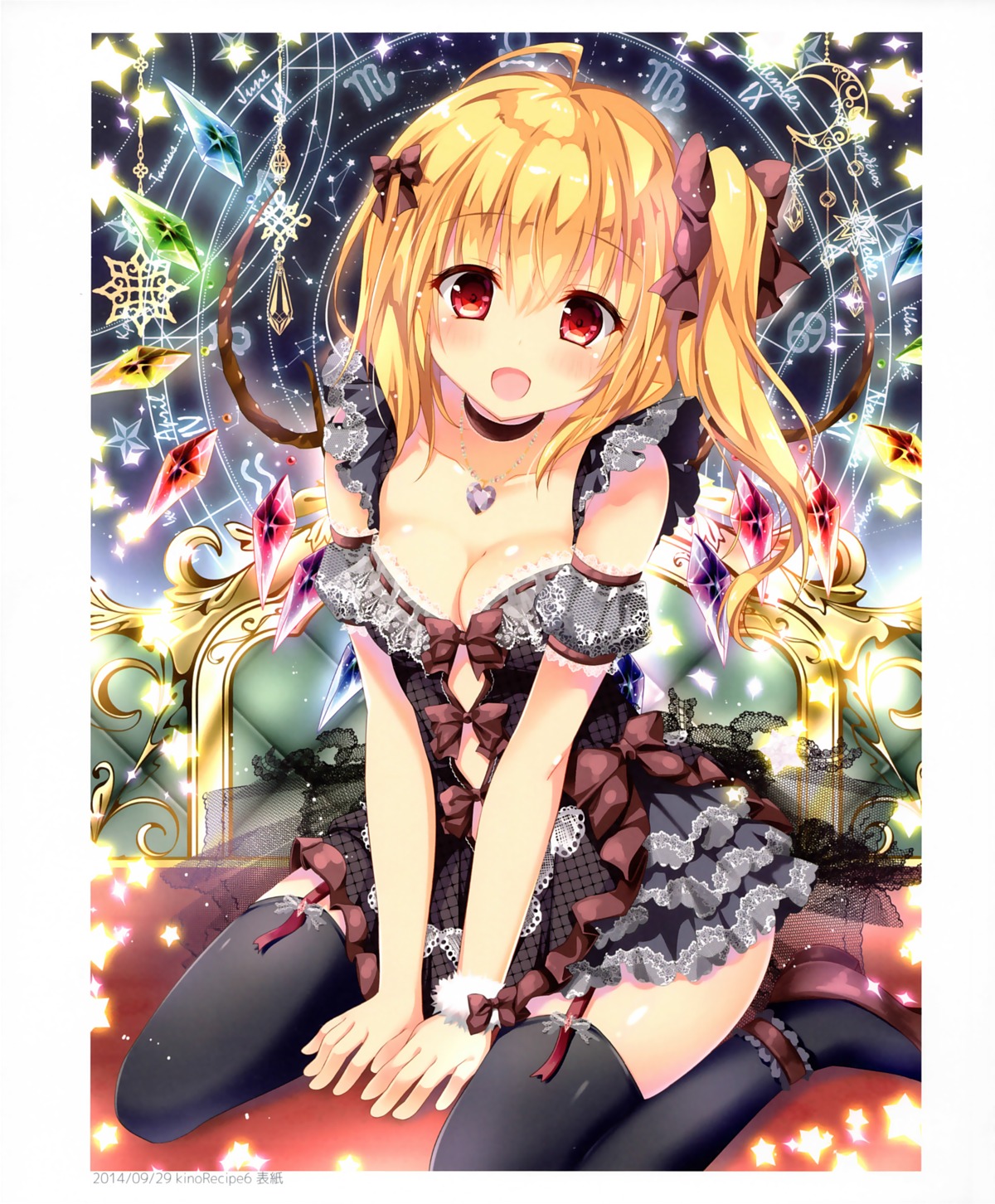 cleavage dress flandre_scarlet kino stockings thighhighs touhou wings