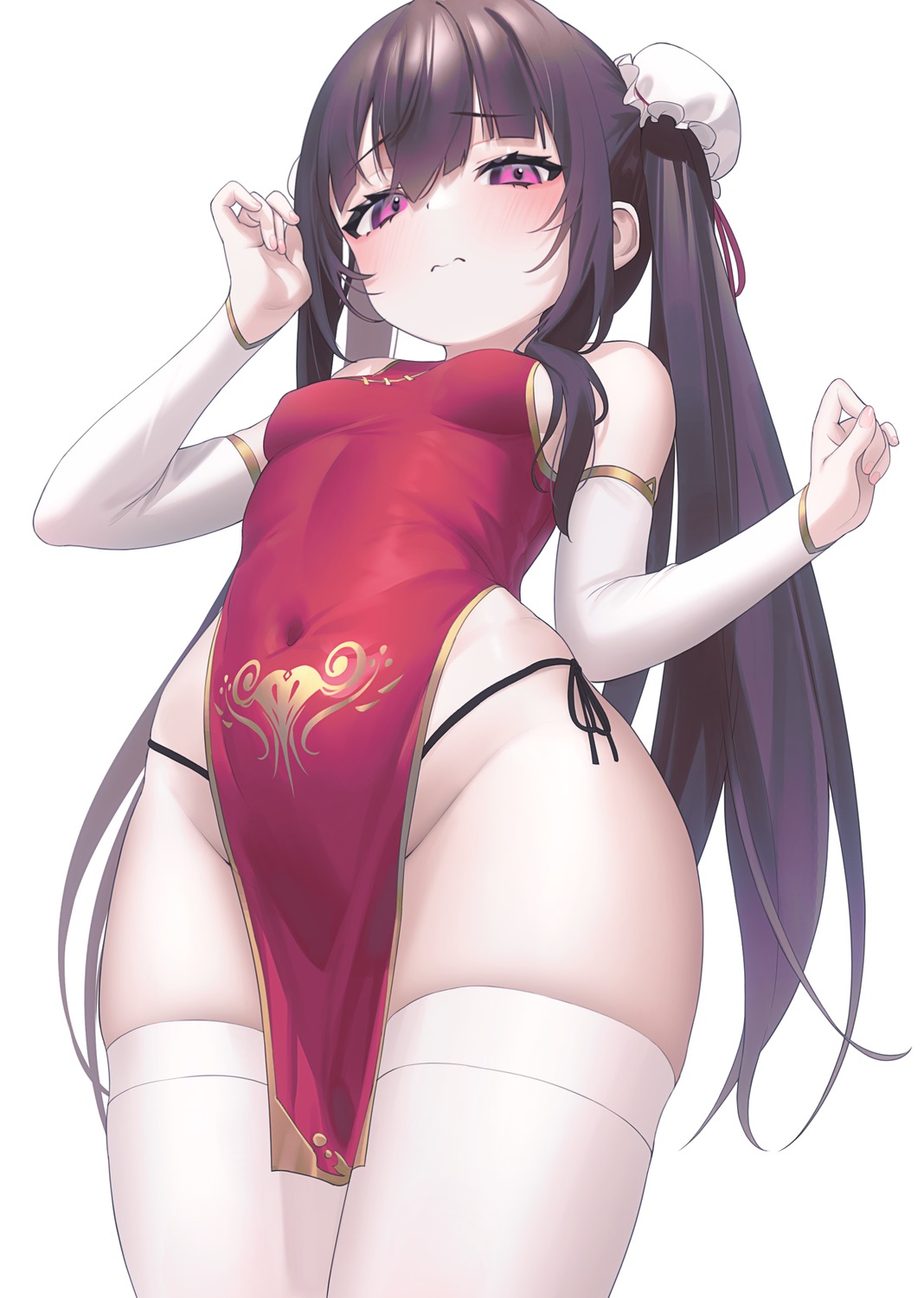 aya_(lezon) chinadress pantsu string_panties thighhighs