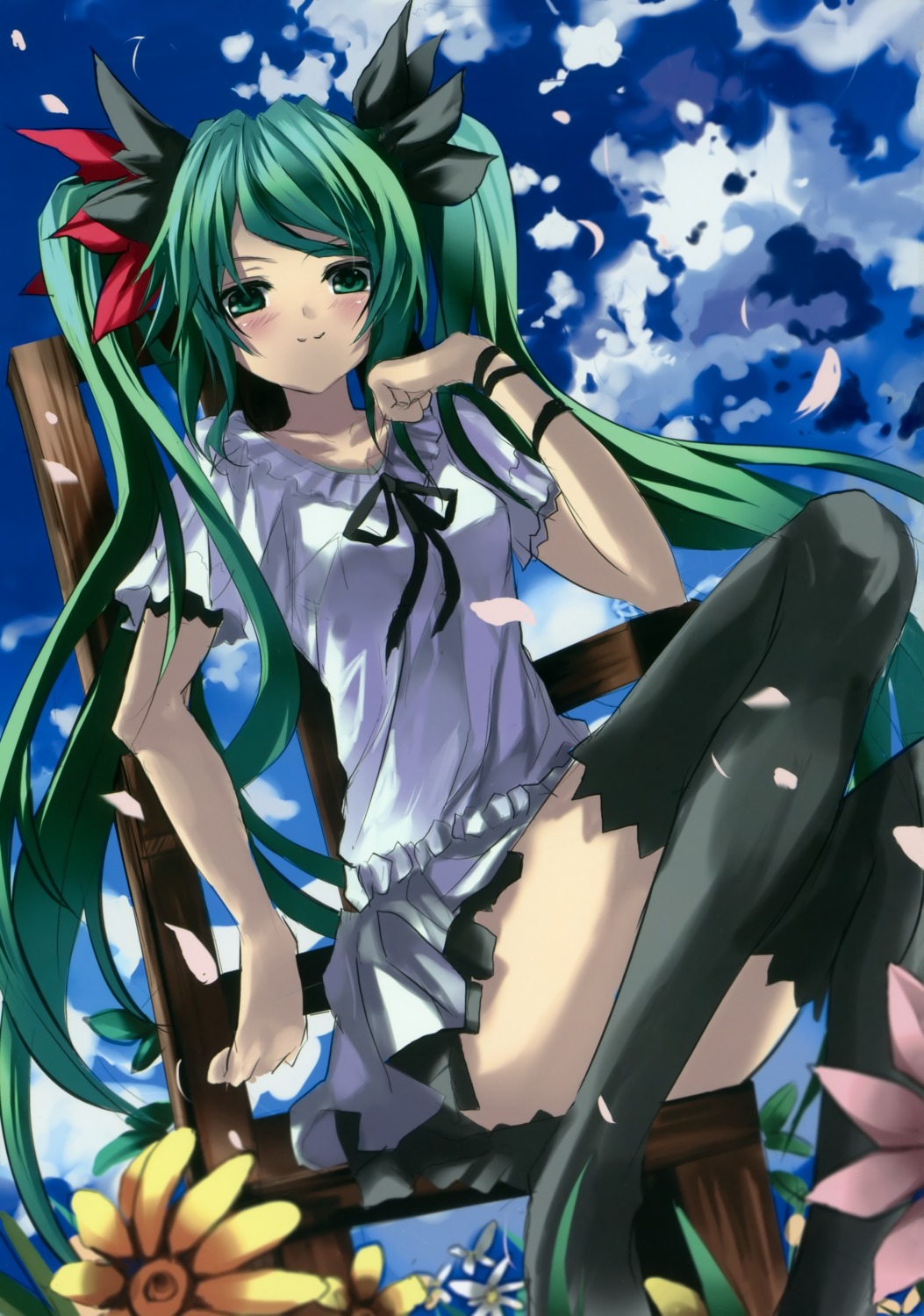 eefy hatsune_miku shino_(eefy) thighhighs vocaloid world_is_mine_(vocaloid)