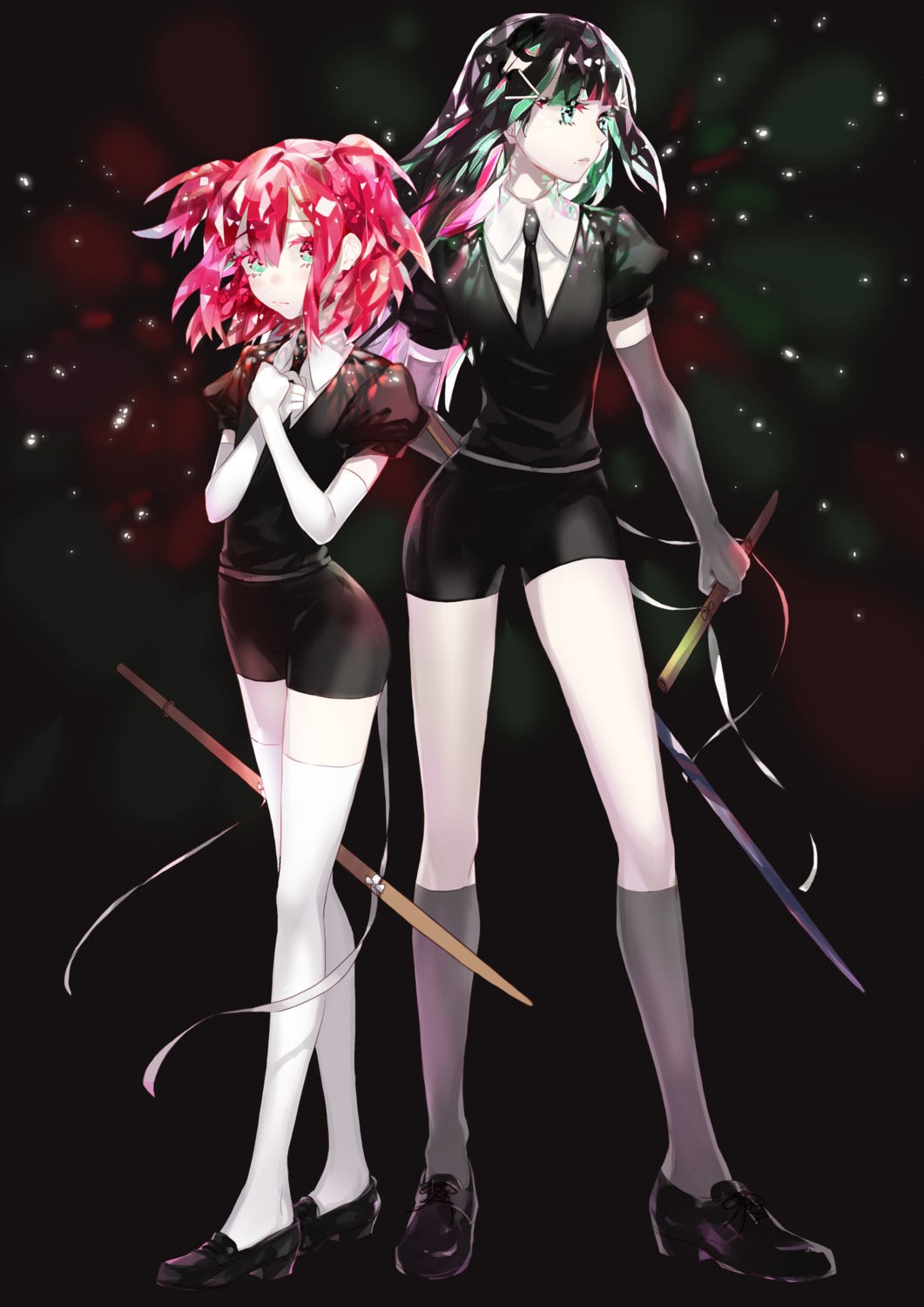 cosplay heels houseki_no_kuni kurosawa_dia kurosawa_ruby love_live!_sunshine!! sudach_koppe sword thighhighs