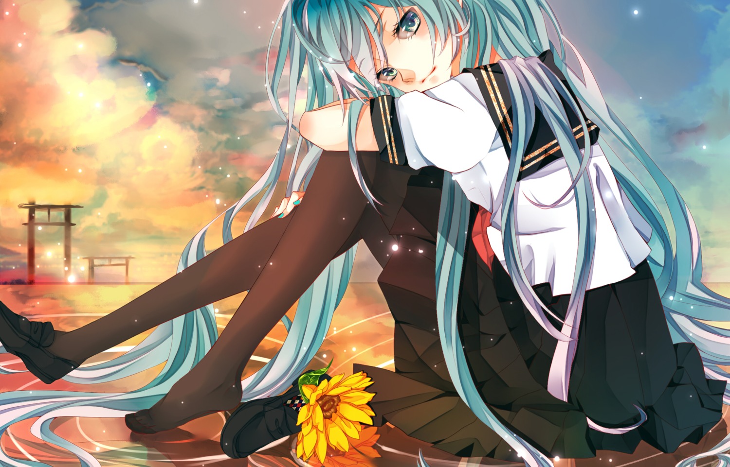 hatsune_miku pantyhose seifuku togashi vocaloid