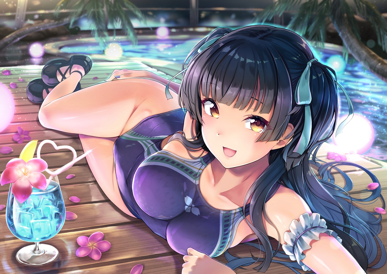 8000_(artist) mayuzumi_fuyuko swimsuits the_idolm@ster the_idolm@ster_shiny_colors