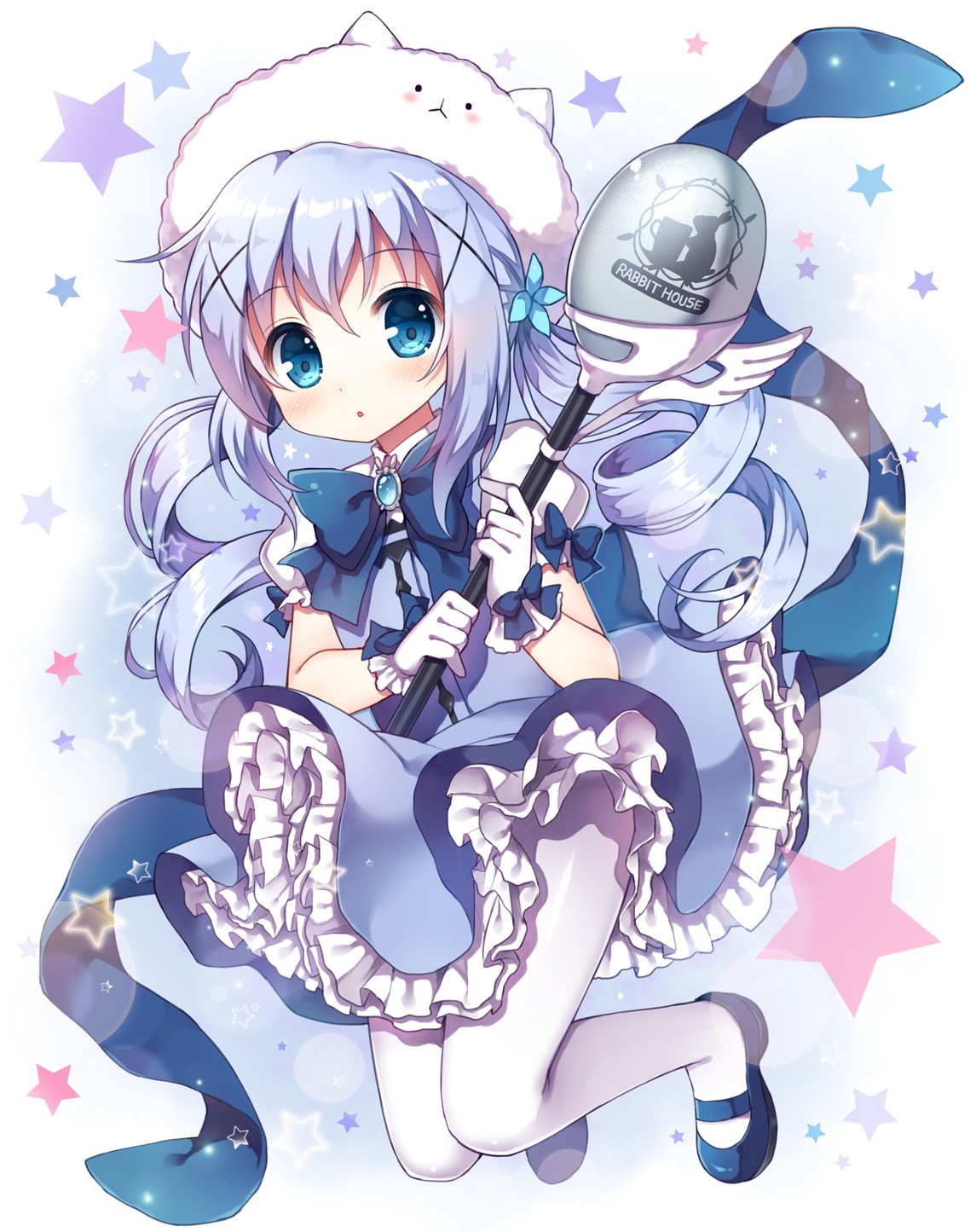 dress gochuumon_wa_usagi_desu_ka? kafuu_chino mauve pantyhose tippy_(gochuumon_wa_usagi_desu_ka?)