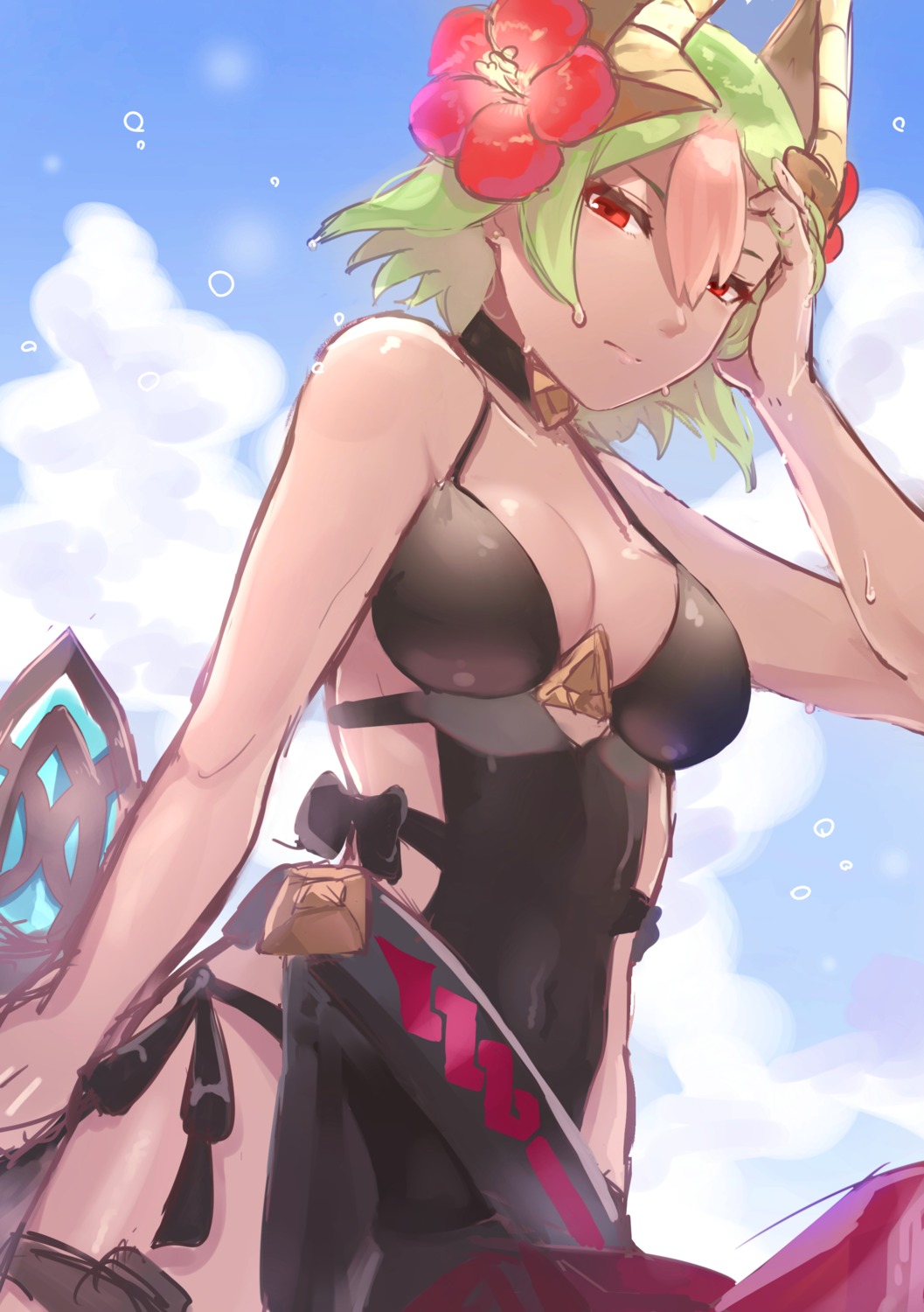 cleavage fire_emblem fire_emblem_heroes garter horns laegjarn sakuramotikun sketch swimsuits