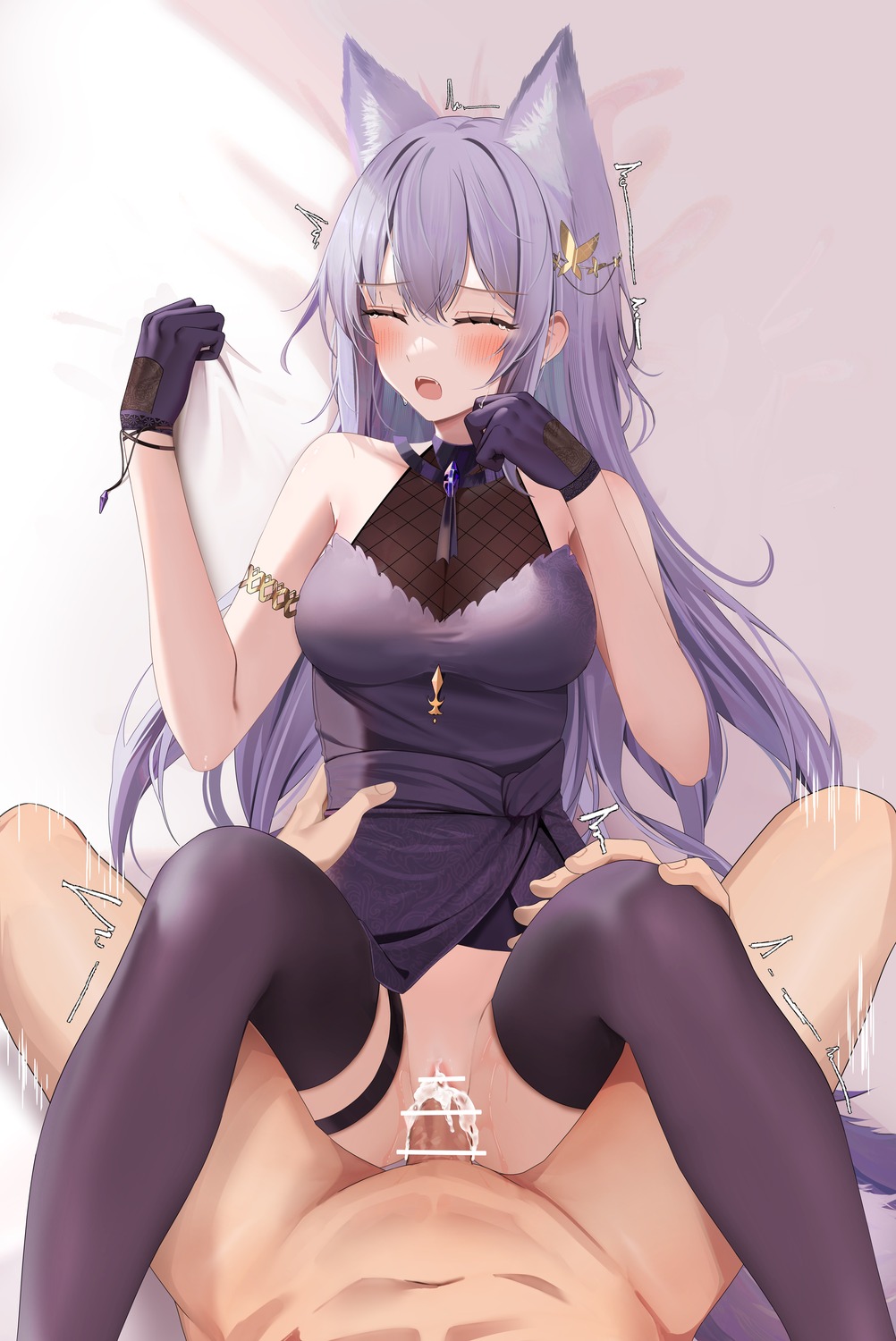 animal_ears arknights censored cum dress garter penis provence_(arknights) pussy ru_zhai sex tail thighhighs