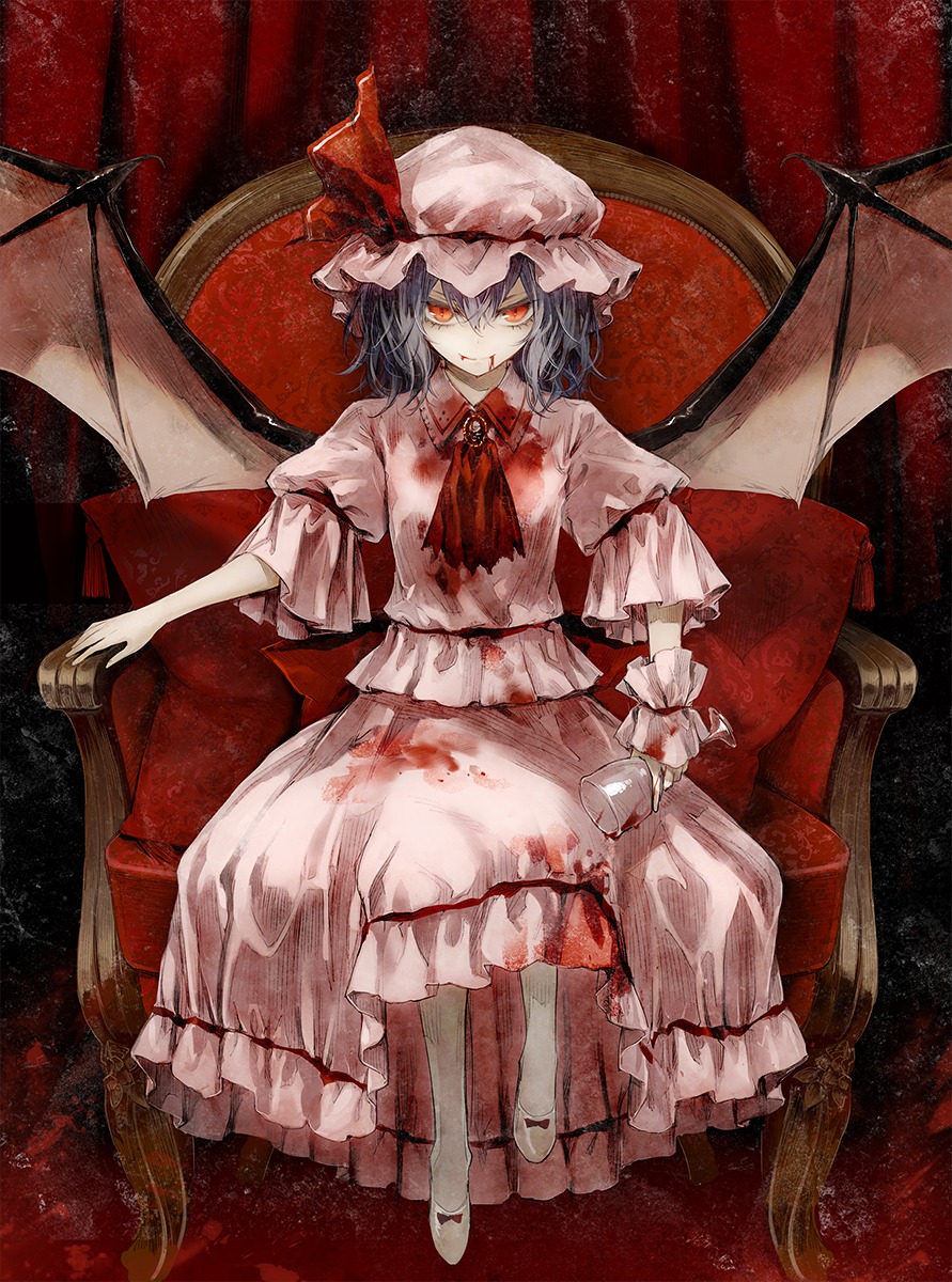 blood minakata_sunao remilia_scarlet touhou wings