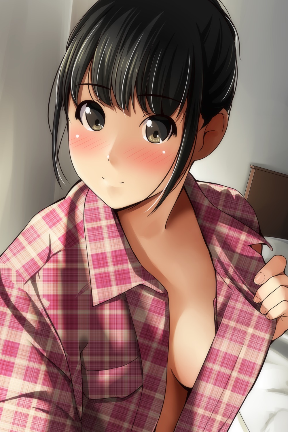 matsunaga_kouyou no_bra open_shirt pajama undressing