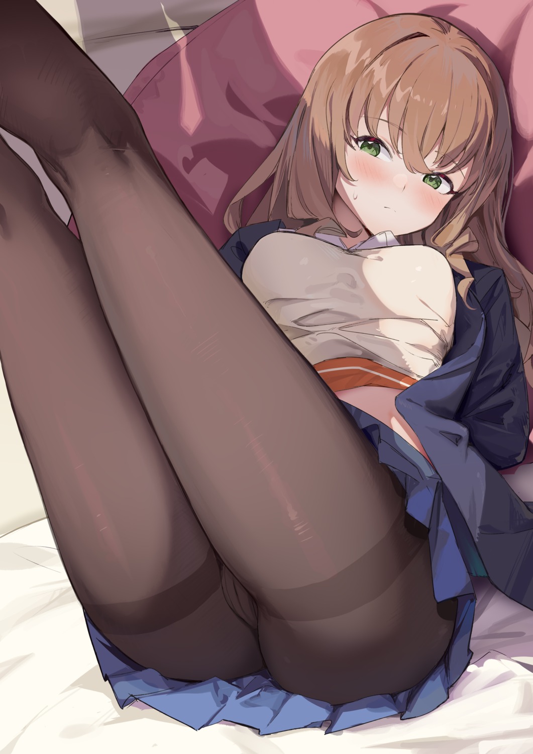 minami_yume nopan pantyhose pussy seifuku simao_(x_x36131422) skirt_lift ssss.dynazenon sweater uncensored