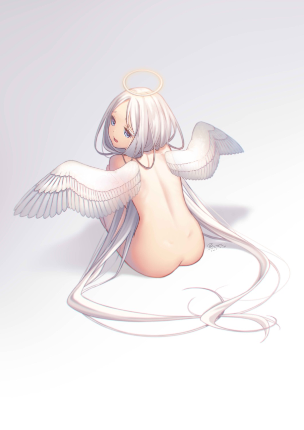 angel ass jpeg_artifacts naked nana_mikoto wings