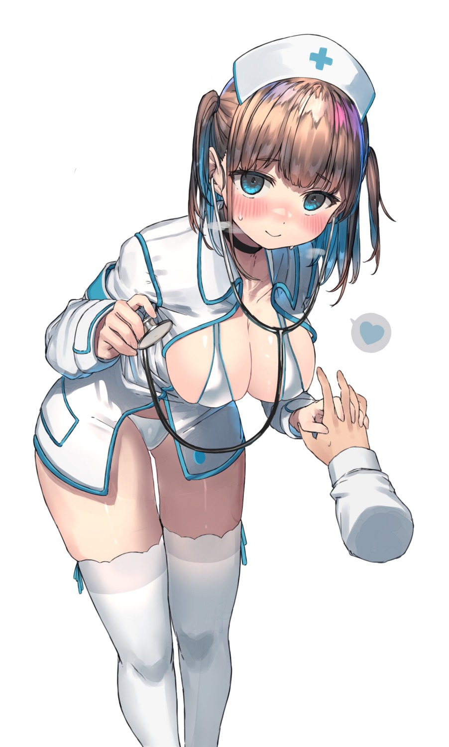 bikini nurse open_shirt ranf swimsuits thighhighs