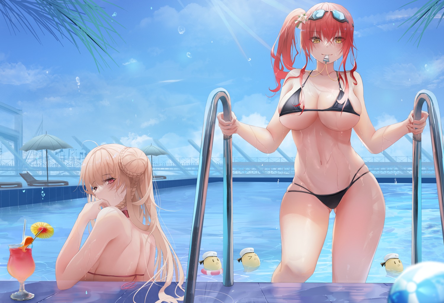 azur_lane bikini bikini_top formidable_(azur_lane) manjuu_(azur_lane) swimsuits turbulence wet zara_(azur_lane)