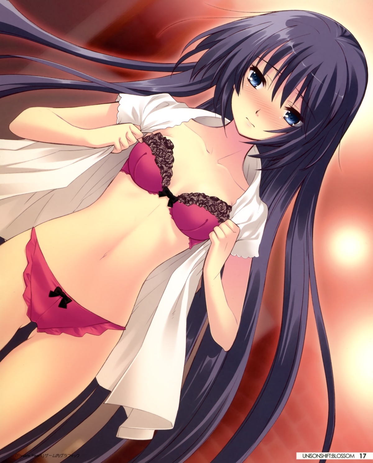 bra flyable_heart ito_noizi lingerie open_shirt pantsu shirasagi_mayuri undressing unisonshift