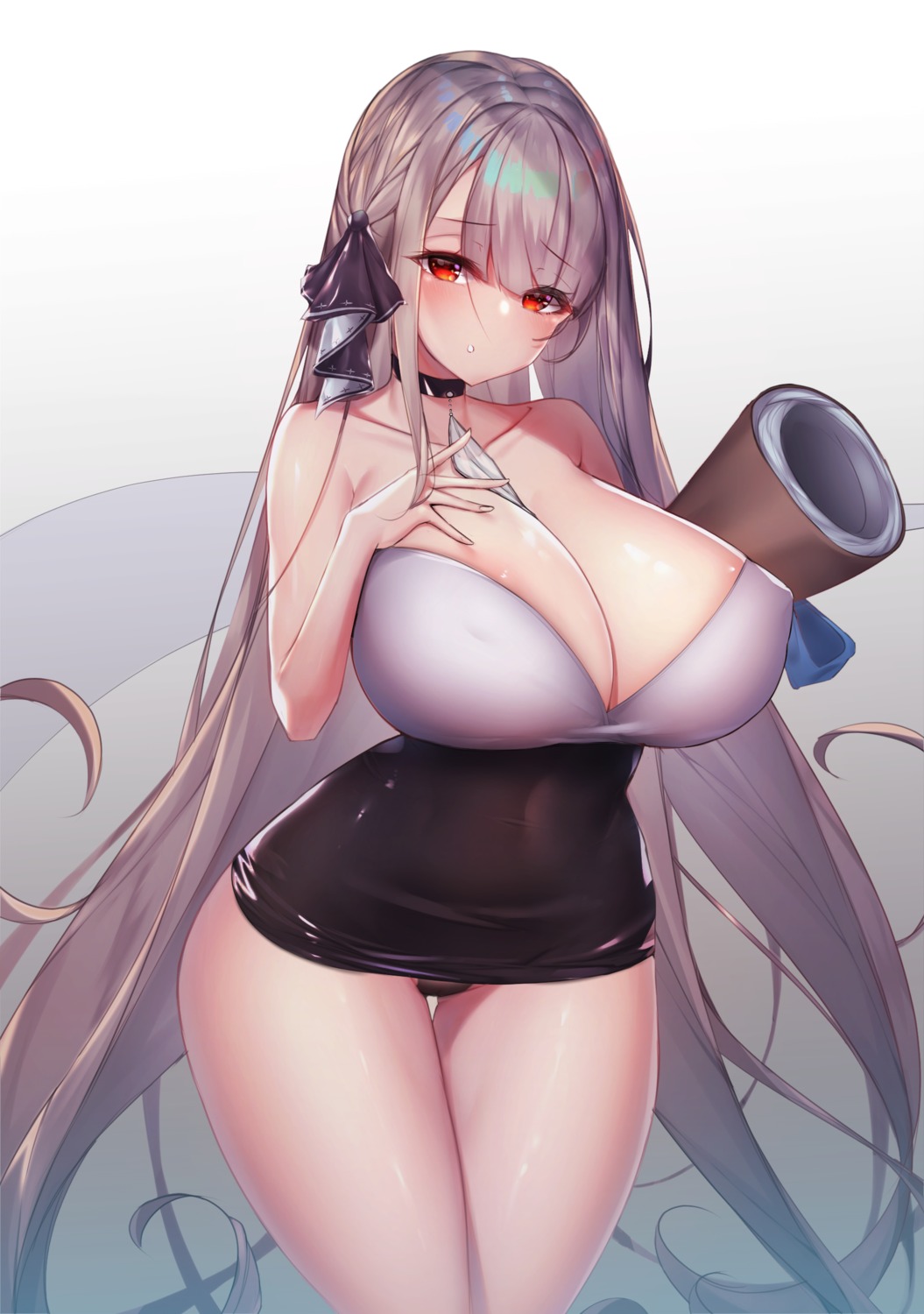 areola azur_lane erect_nipples formidable_(azur_lane) geonjeonji no_bra pantsu skirt_lift