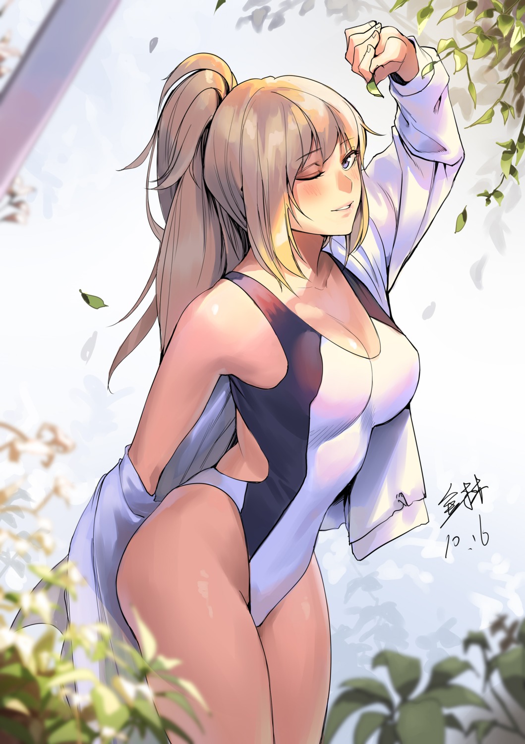 cleavage fate/grand_order jeanne_d'arc jeanne_d'arc_(fate) jinlin swimsuits