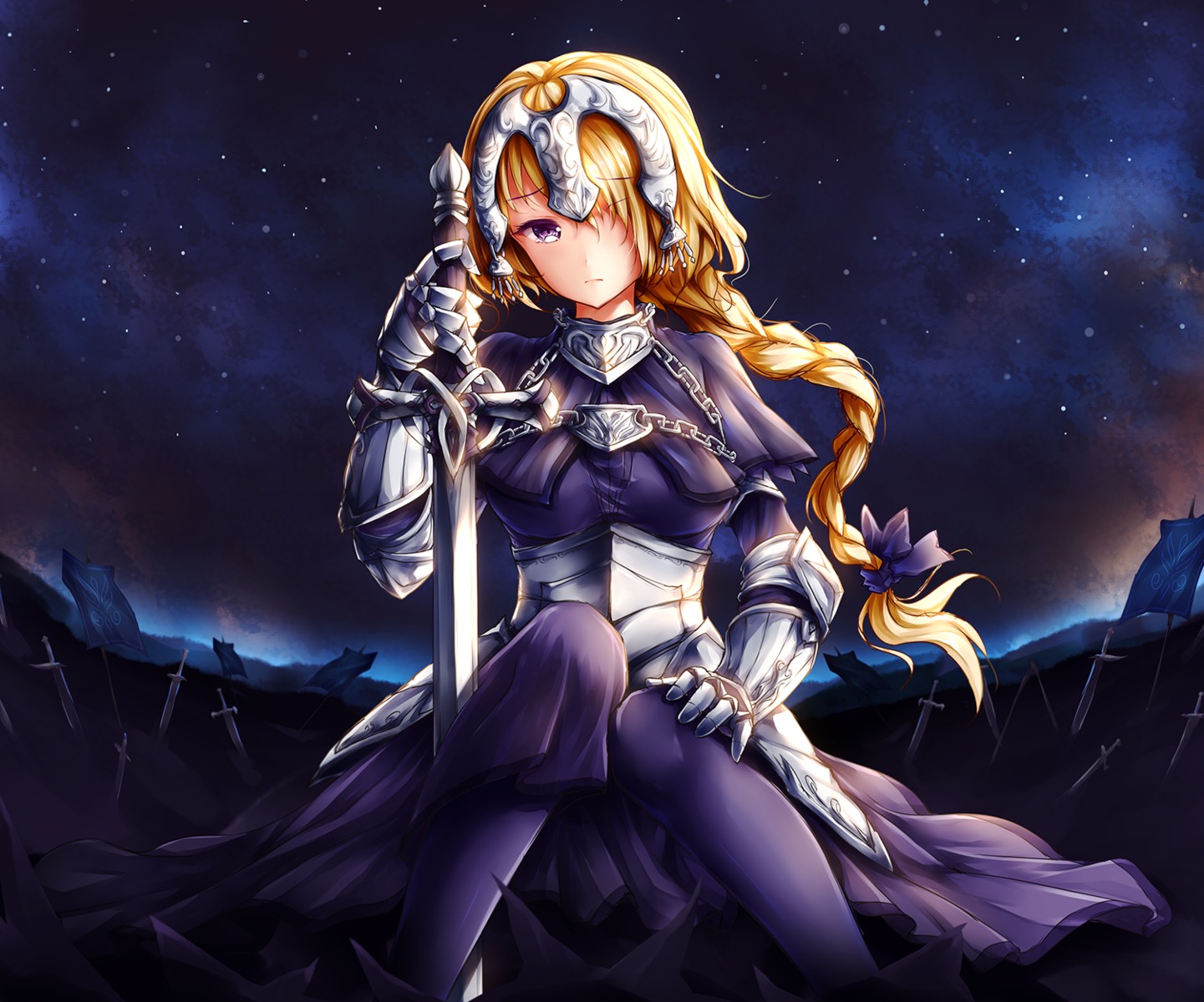 armor fate/apocrypha fate/grand_order fate/stay_night jeanne_d'arc jeanne_d'arc_(fate) pantyhose sword wsman