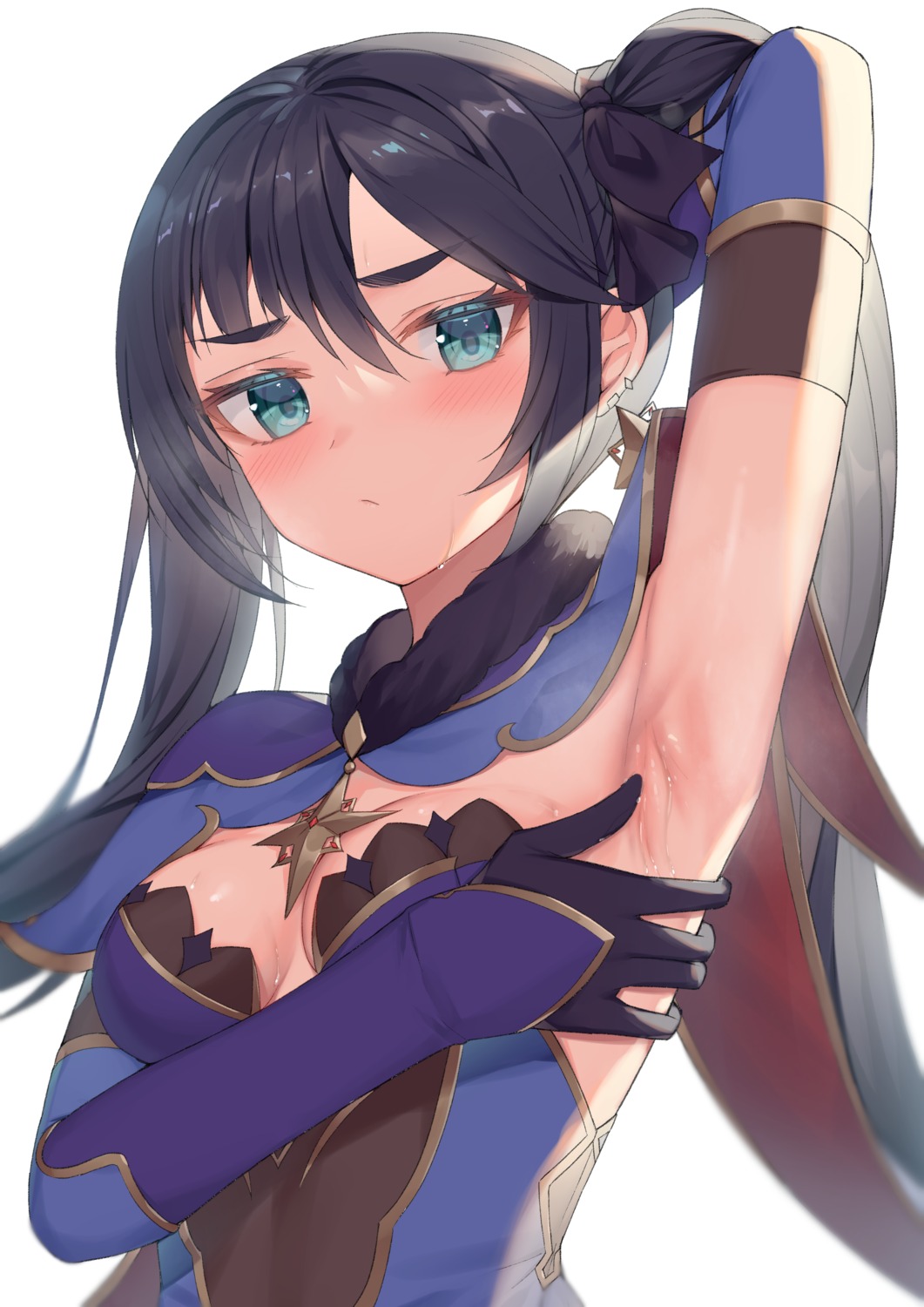 alexmaster genshin_impact leotard mona_megistus no_bra