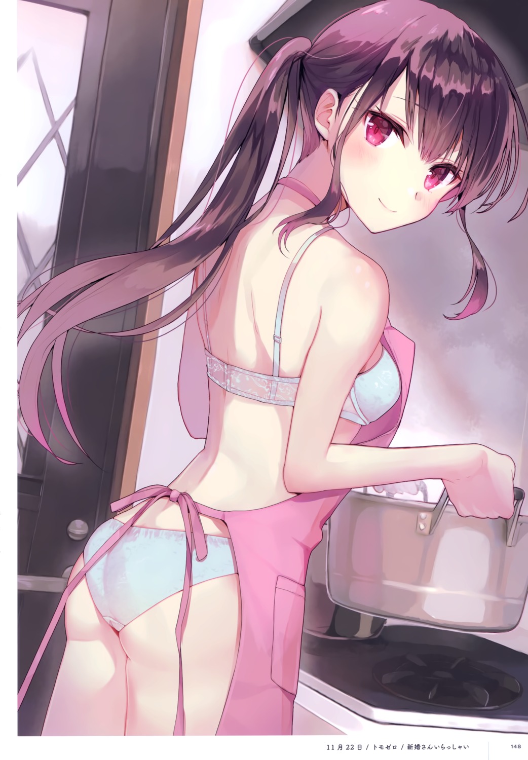 bra naked_apron pantsu tomozero