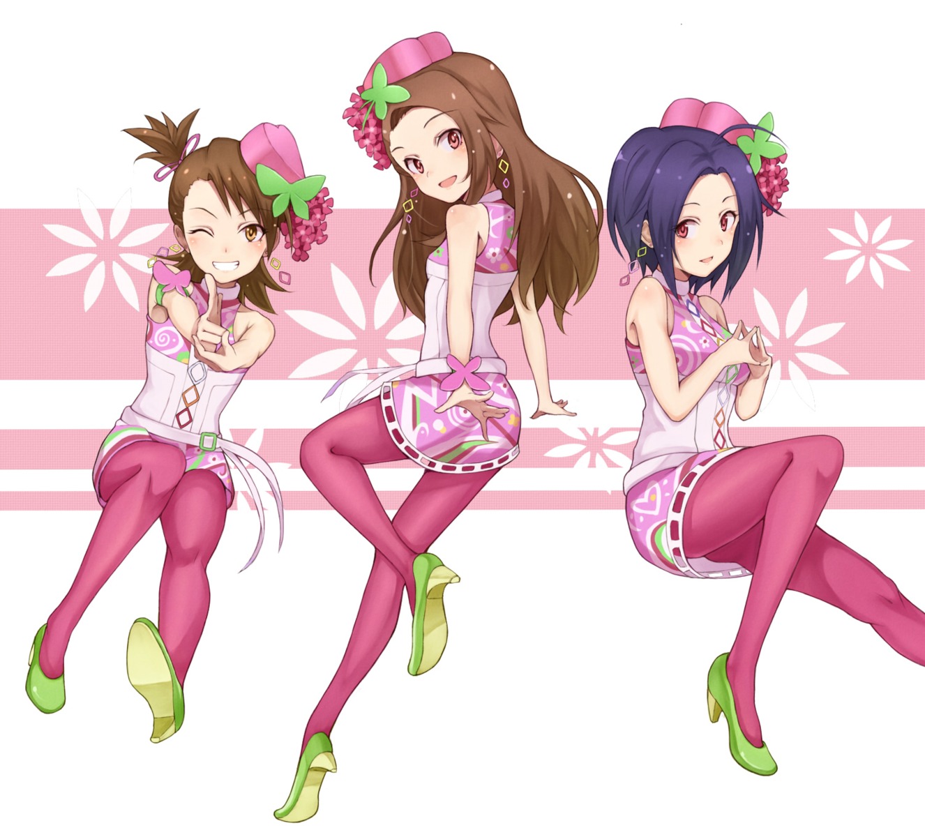 futami_ami minase_iori miura_azusa pantyhose the_idolm@ster wawa