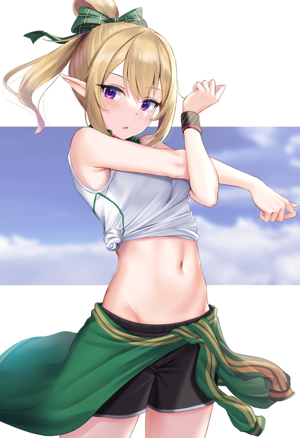 gym_uniform kuroe_hanako pointy_ears princess_connect princess_connect!_re:dive rama_(yu-light8)