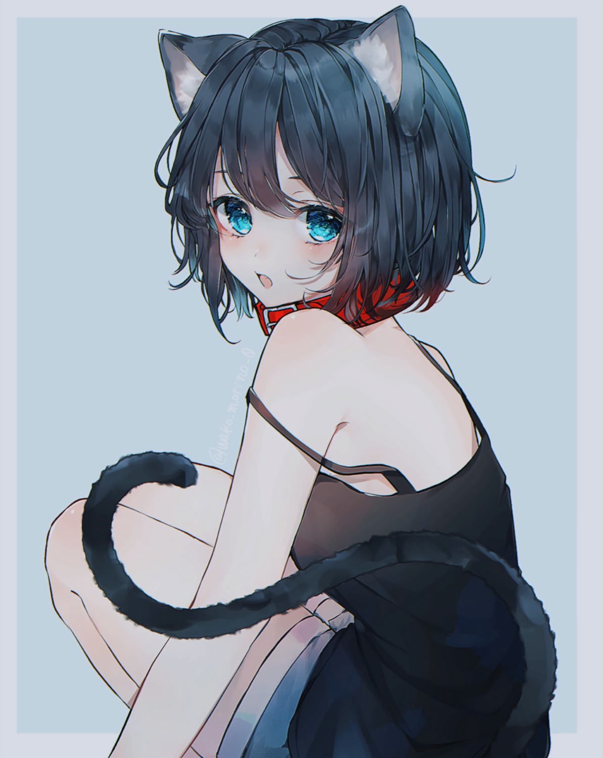 animal_ears nekomimi no_bra tail wako_morino