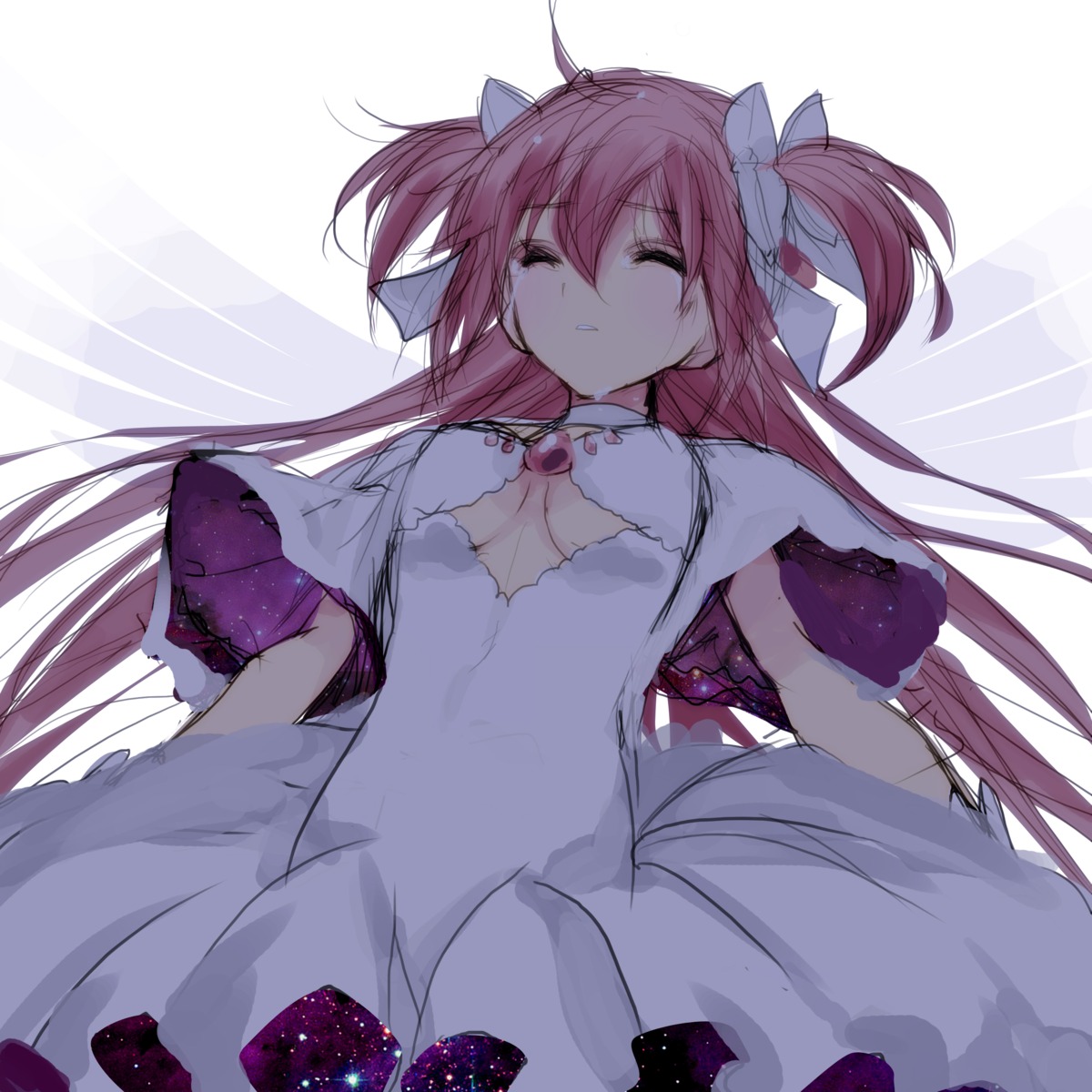 cleavage dress kaname_madoka misteor no_bra puella_magi_madoka_magica ultimate_madoka wings