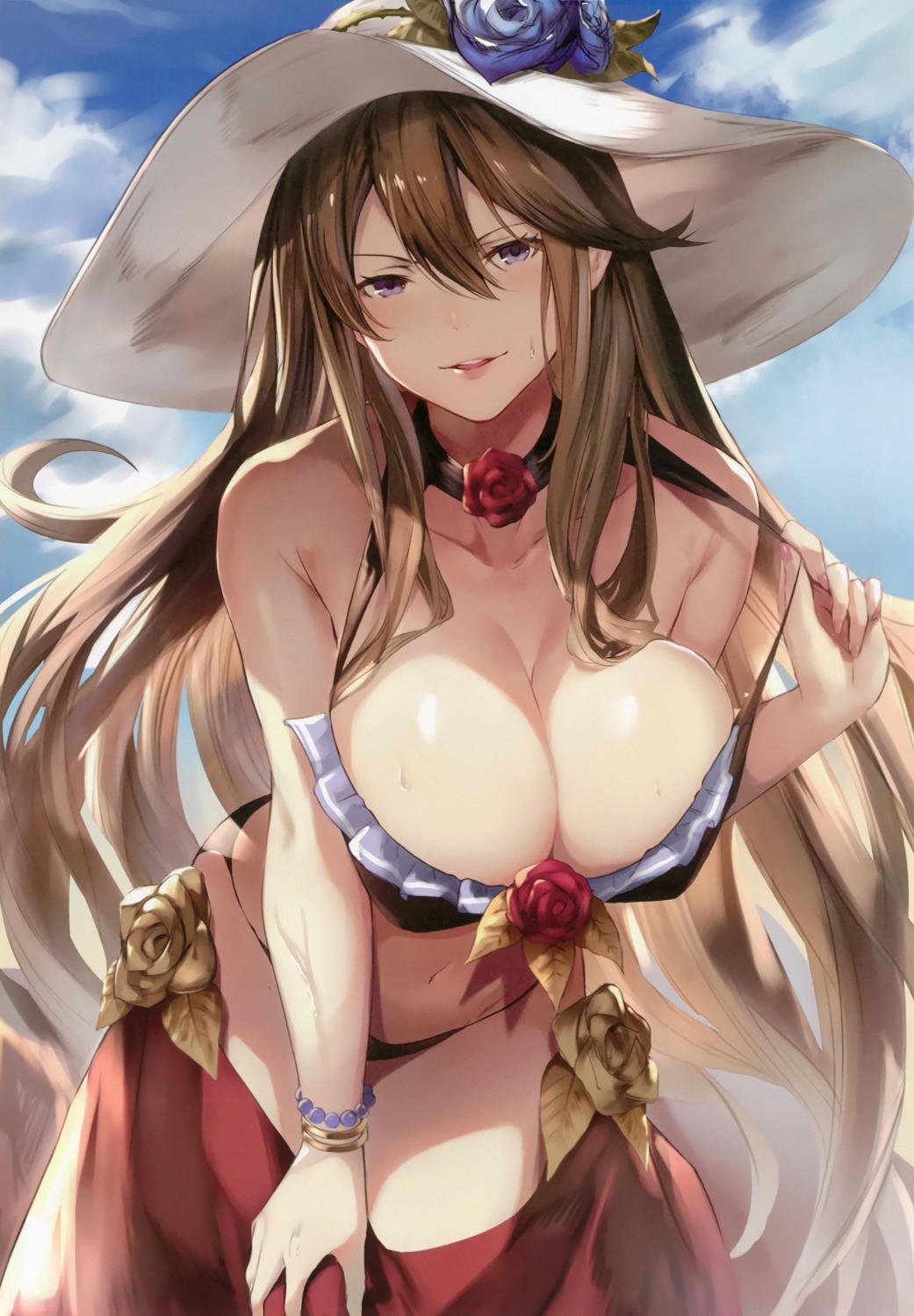 bikini cleavage granblue_fantasy rosetta_(granblue_fantasy) sola_(solo0730) swimsuits undressing