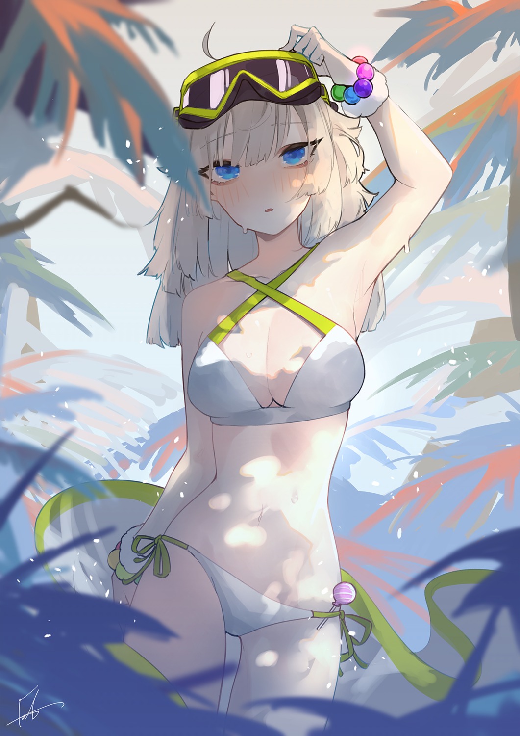 aa-12_(girls_frontline) bikini cleavage fataaa girls_frontline swimsuits wet