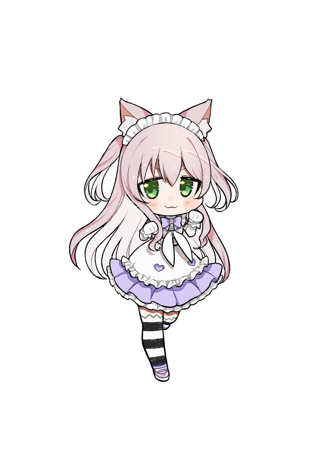 animal_ears chibi maid masquerade nekoda_perero nekomimi tagme thighhighs