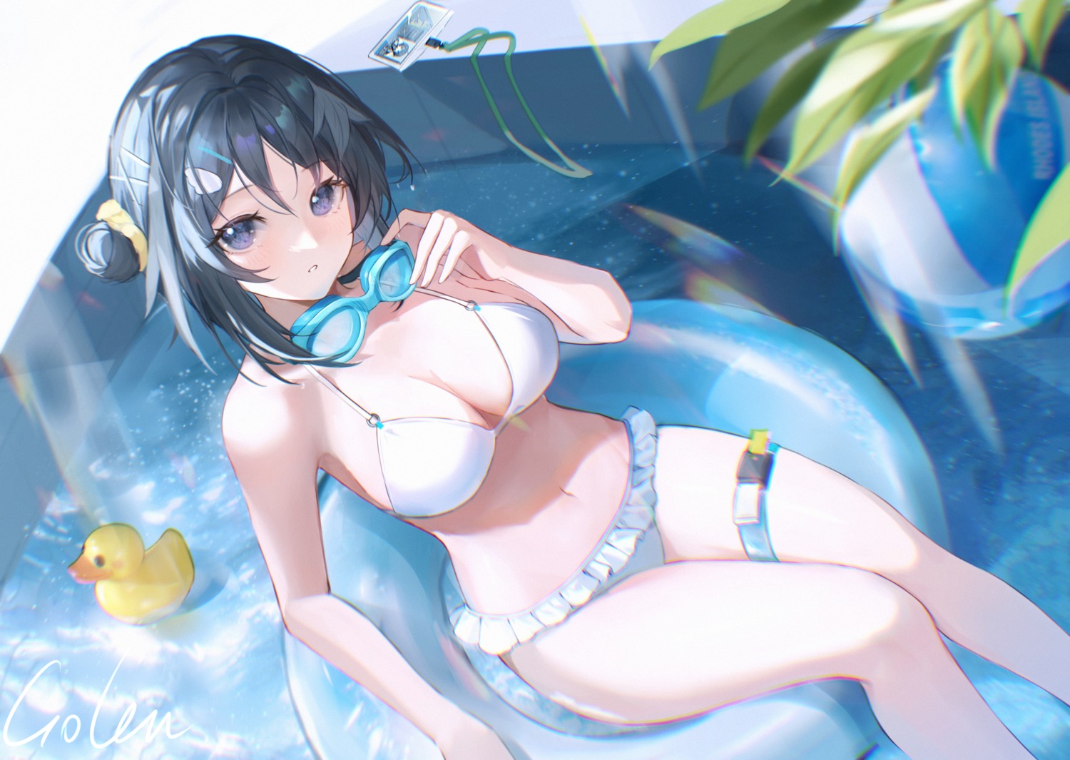 arknights bikini garter golem_(he_ji_gao) la_pluma_(arknights) swimsuits wet