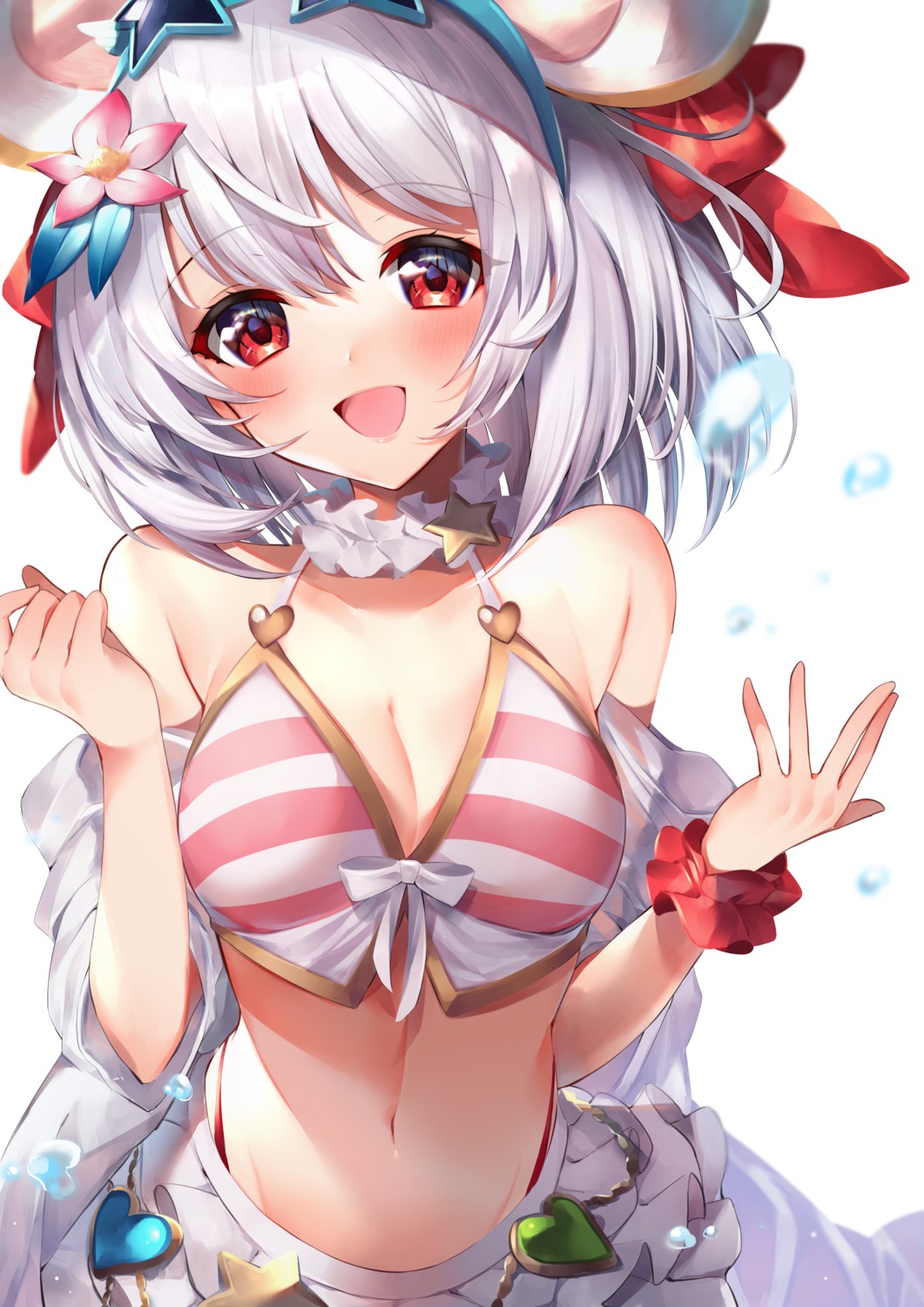 40_(0f0urw) animal_ears bikini cleavage granblue_fantasy open_shirt swimsuits vikala_(granblue_fantasy)