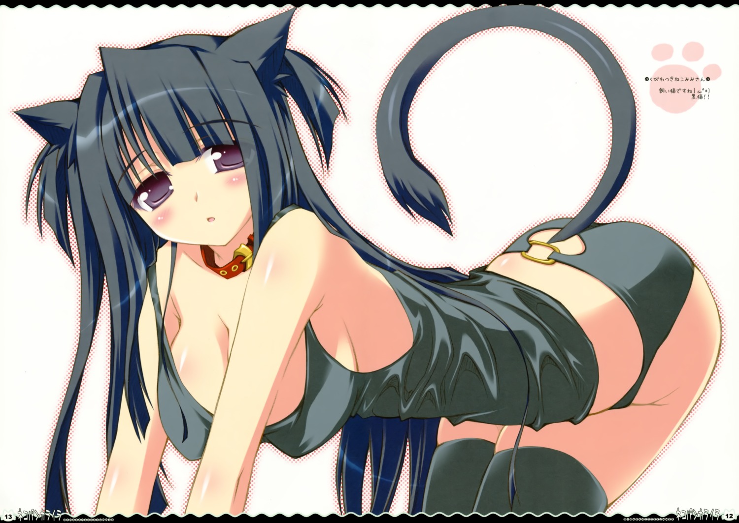 animal_ears cleavage nekomimi oshaban pantsu sasahiro tail thighhighs