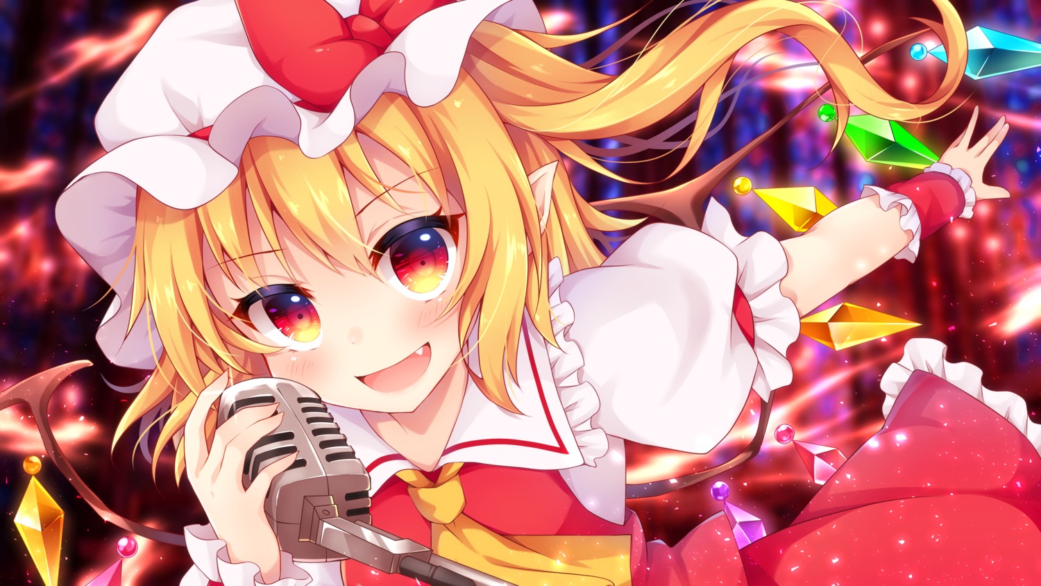 flandre_scarlet miy@ pointy_ears touhou wings