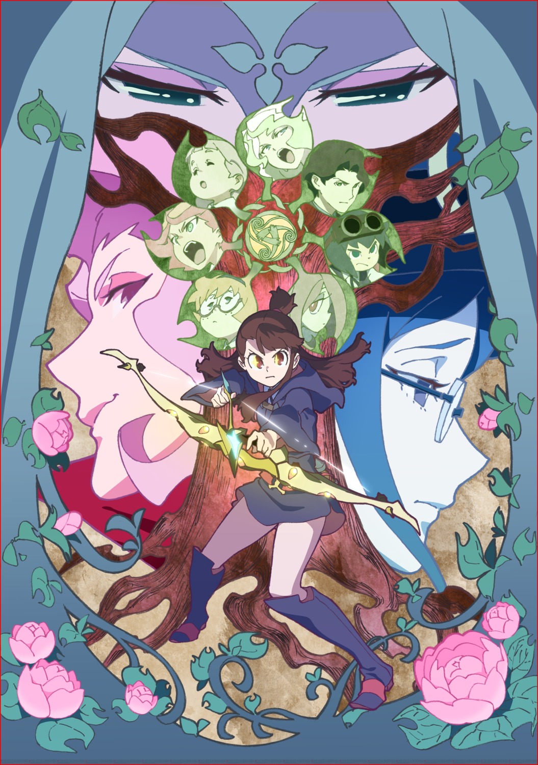 amanda_o'neill atsuko_kagari constanze_braunschbank_albrechtsberger croix_meridies diana_cavendish handa_shuhei heels jasminka_antonenko little_witch_academia lotte_yanson megane seifuku sucy_manbavaran ursula_(little_witch_academia) weapon