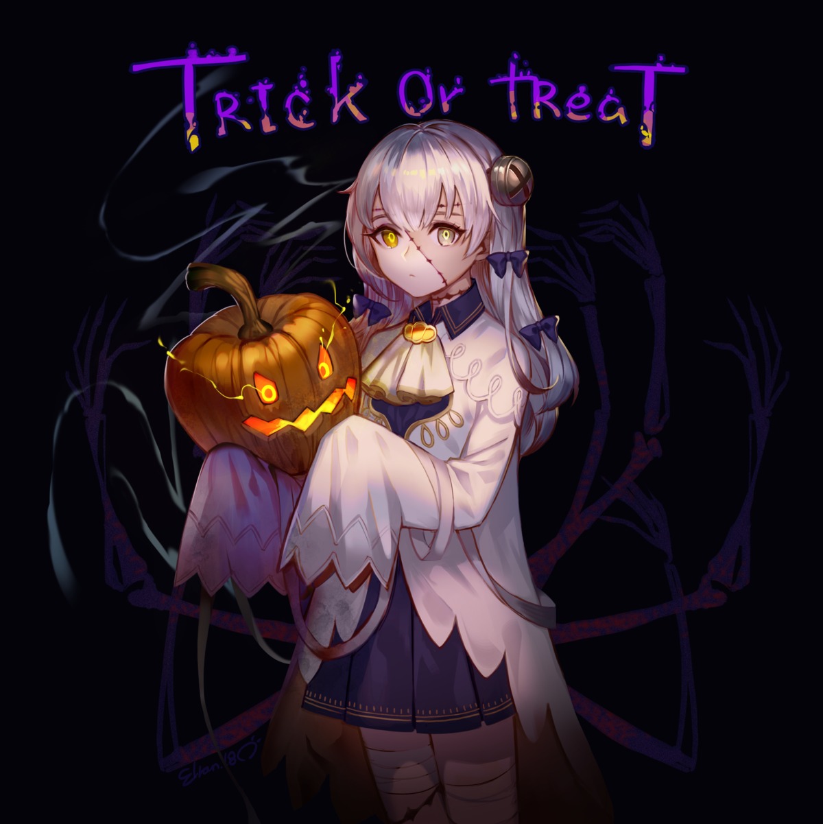 elran halloween thighhighs torn_clothes