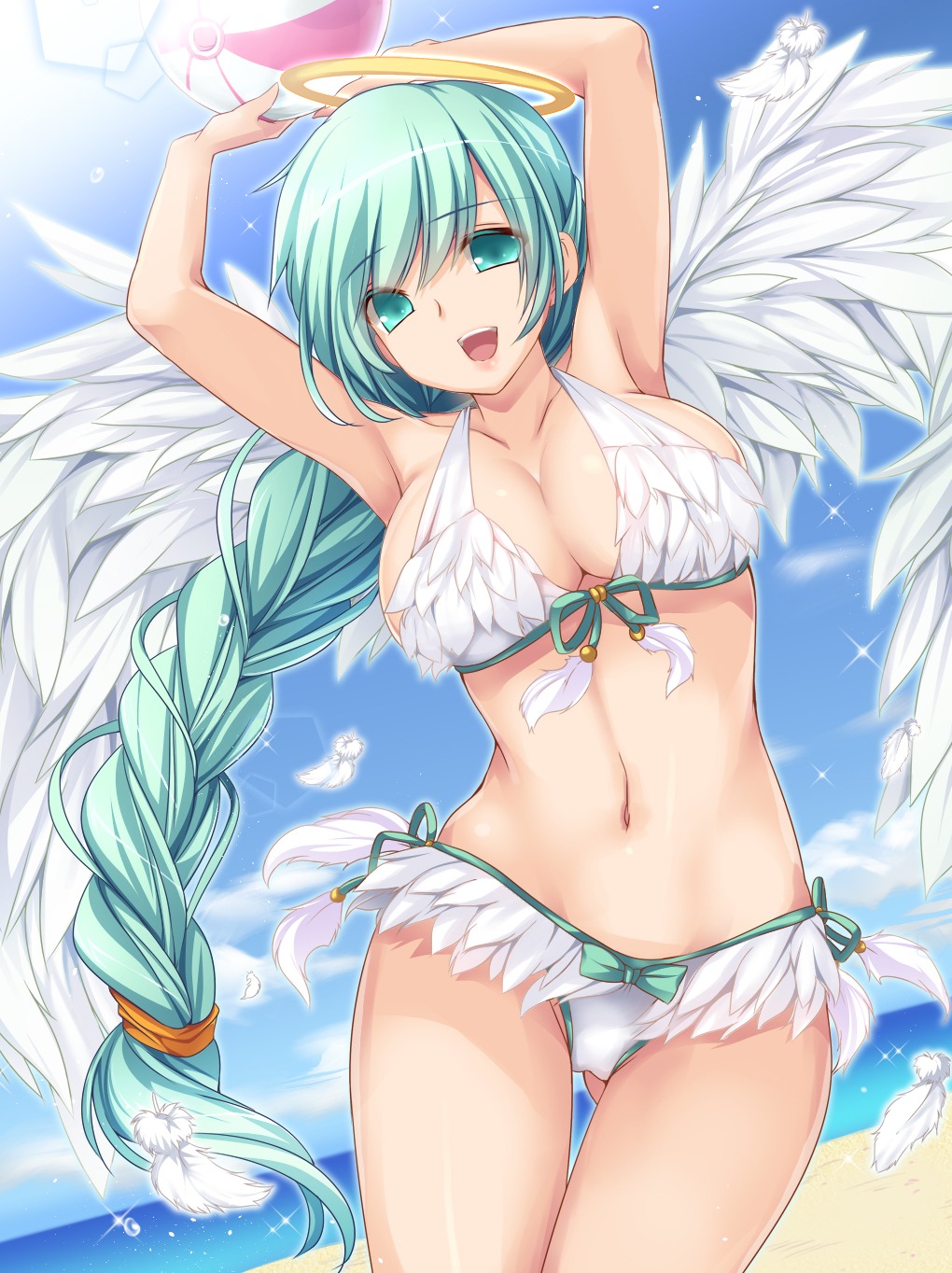 angel bikini cleavage monety swimsuits wings