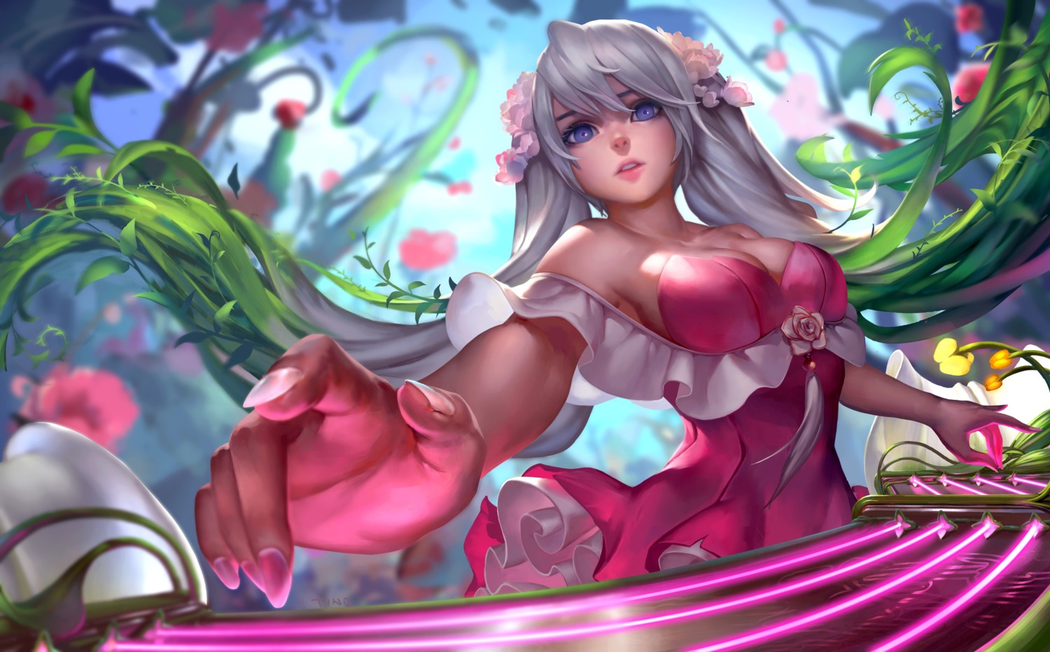 cleavage dress league_of_legends sona_buvelle tinadraw