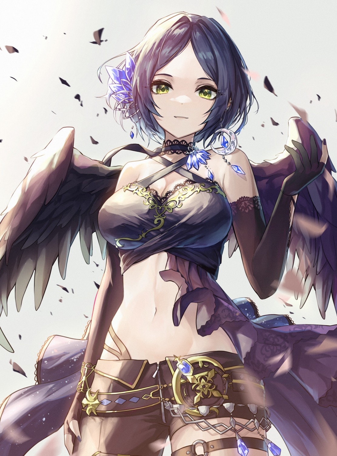 cleavage garter hayami_kanade shino_sto the_idolm@ster the_idolm@ster_cinderella_girls wings