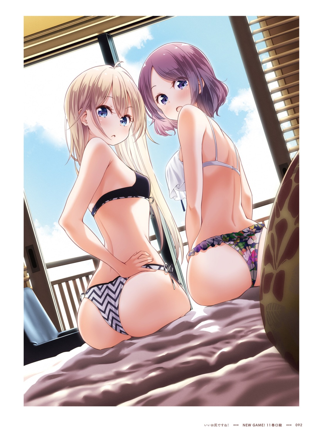 ass bikini new_game! swimsuits tokunou_shoutarou tooyama_rin yagami_kou