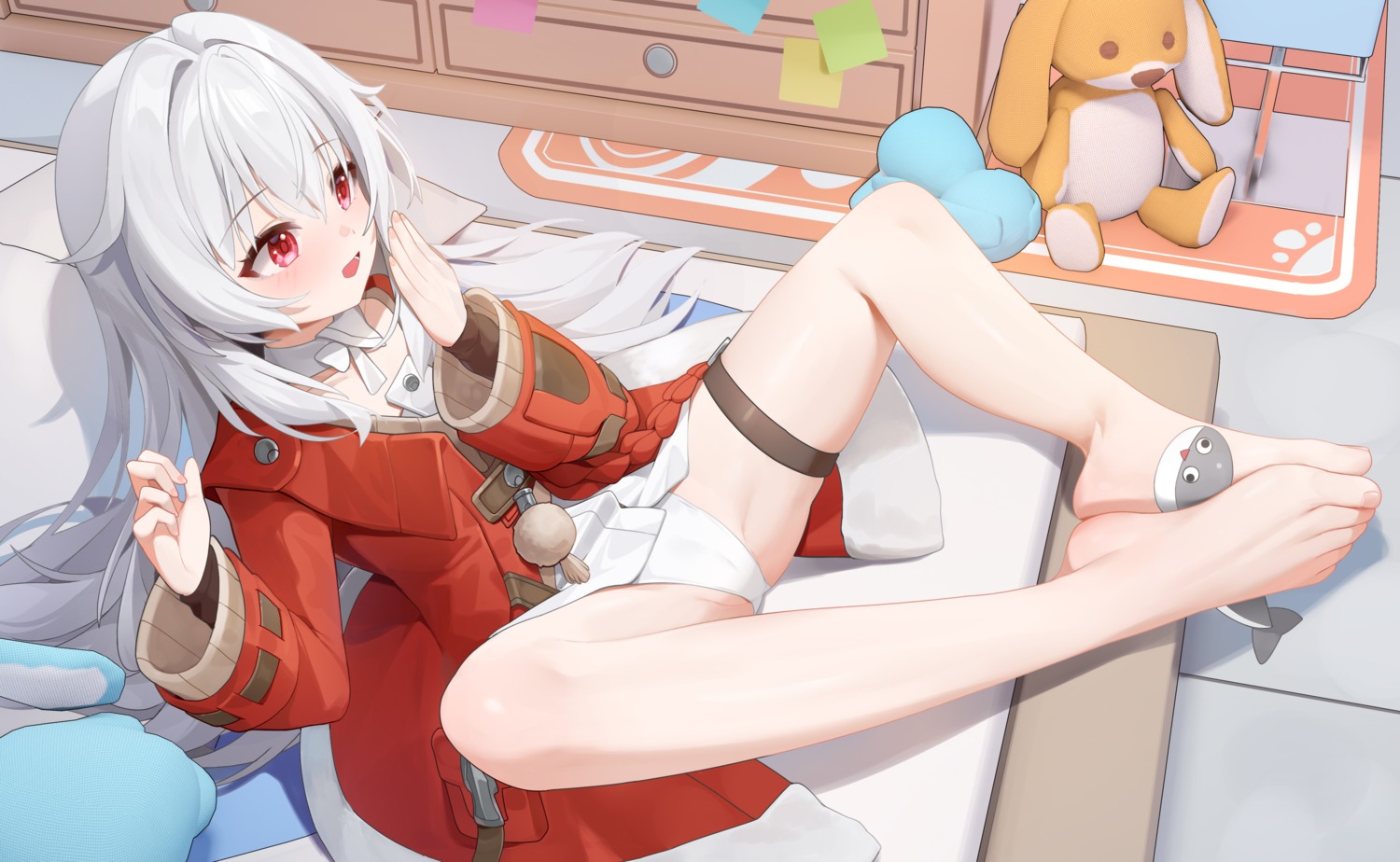 cameltoe clara_(honkai:_star_rail) feet garter honkai:_star_rail loli pantsu skirt_lift wood_cube