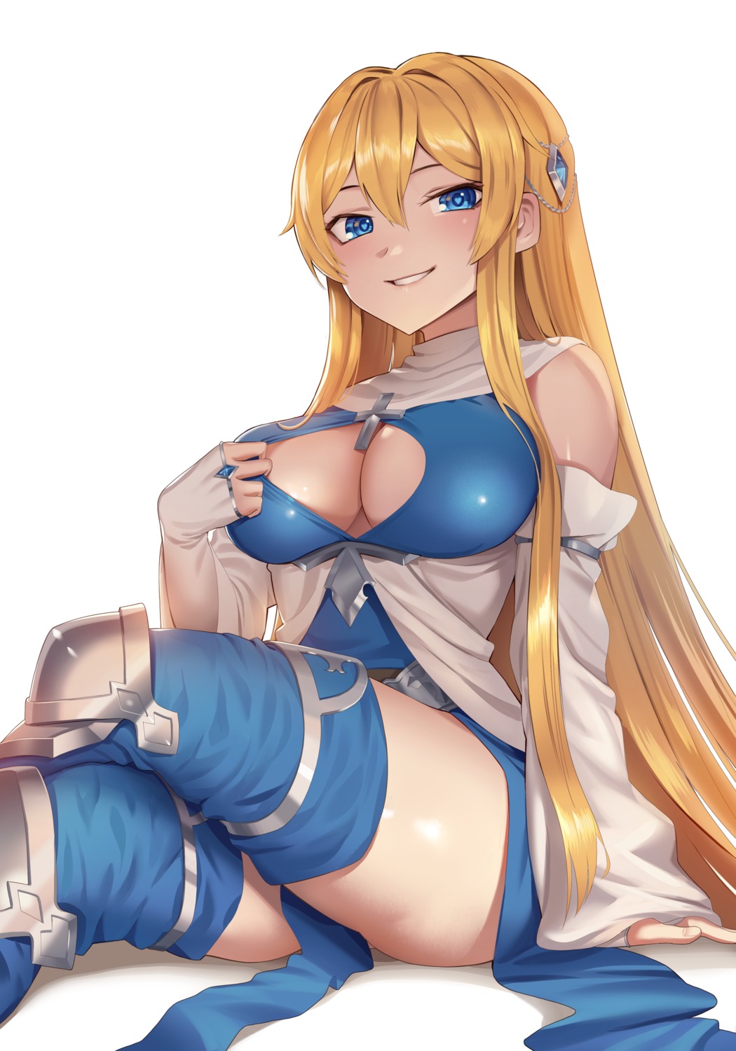 armor goback no_bra thighhighs undressing