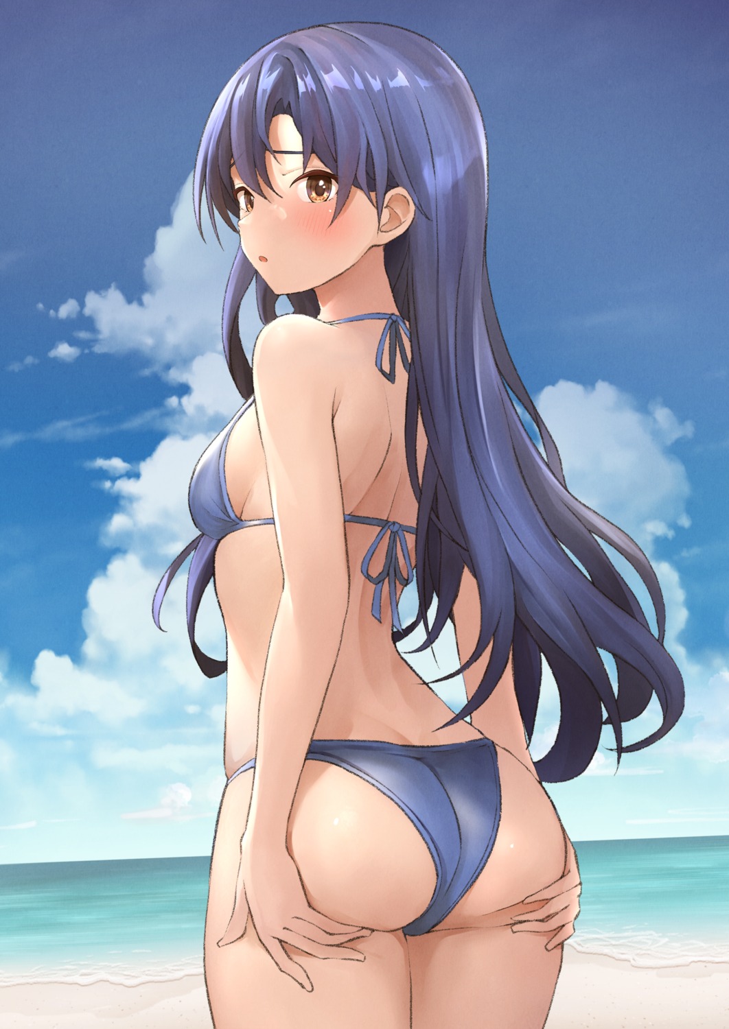 ass_grab b1ack bikini kisaragi_chihaya swimsuits the_idolm@ster the_idolm@ster_million_live!