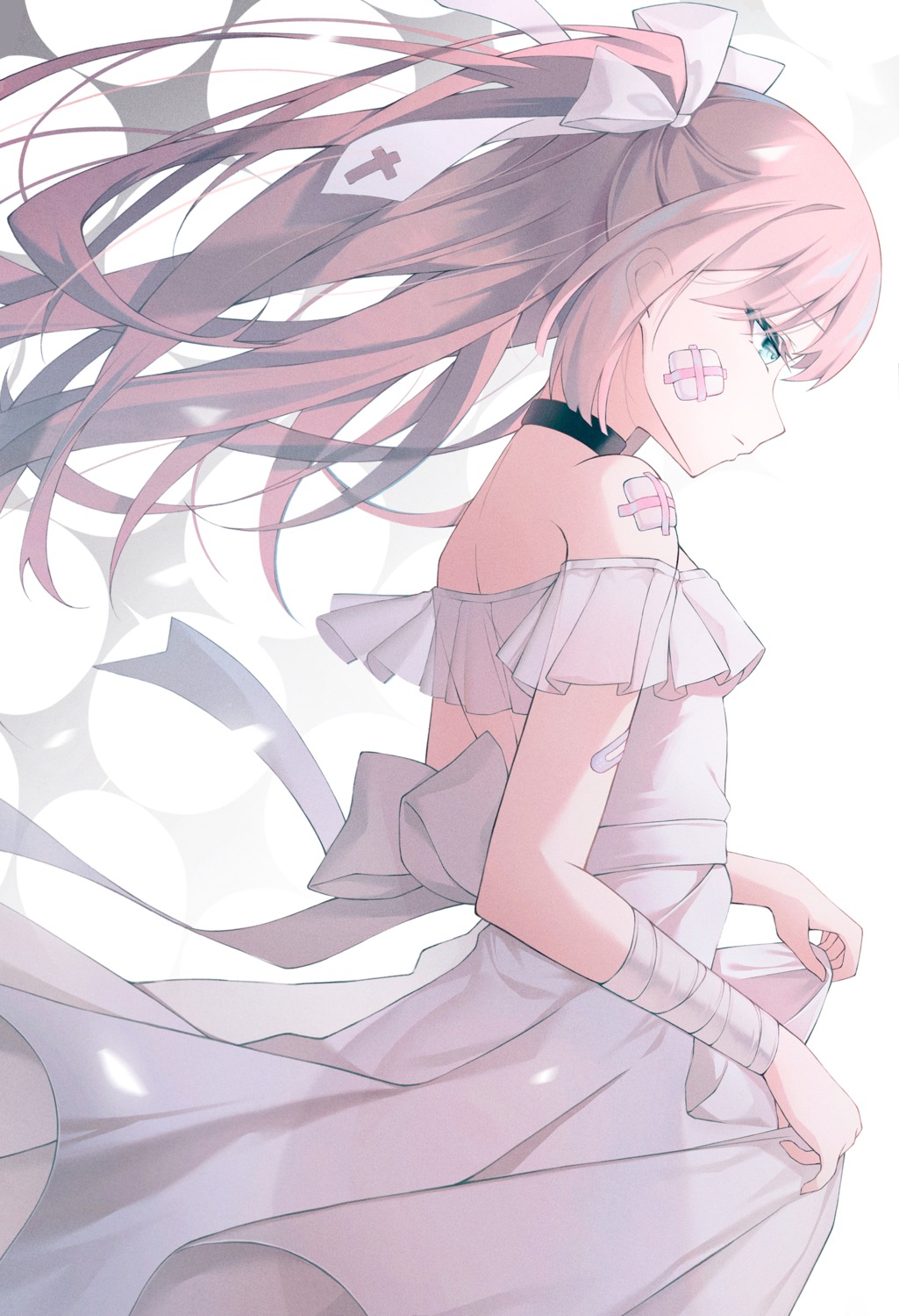 ass bandages bandaid dress infinity_(kkx132) see_through summer_dress