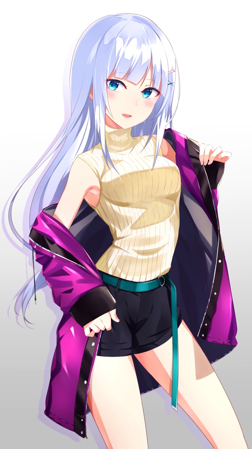 dice_gt shiraishi_tsumugi sweater the_idolm@ster the_idolm@ster_million_live! undressing