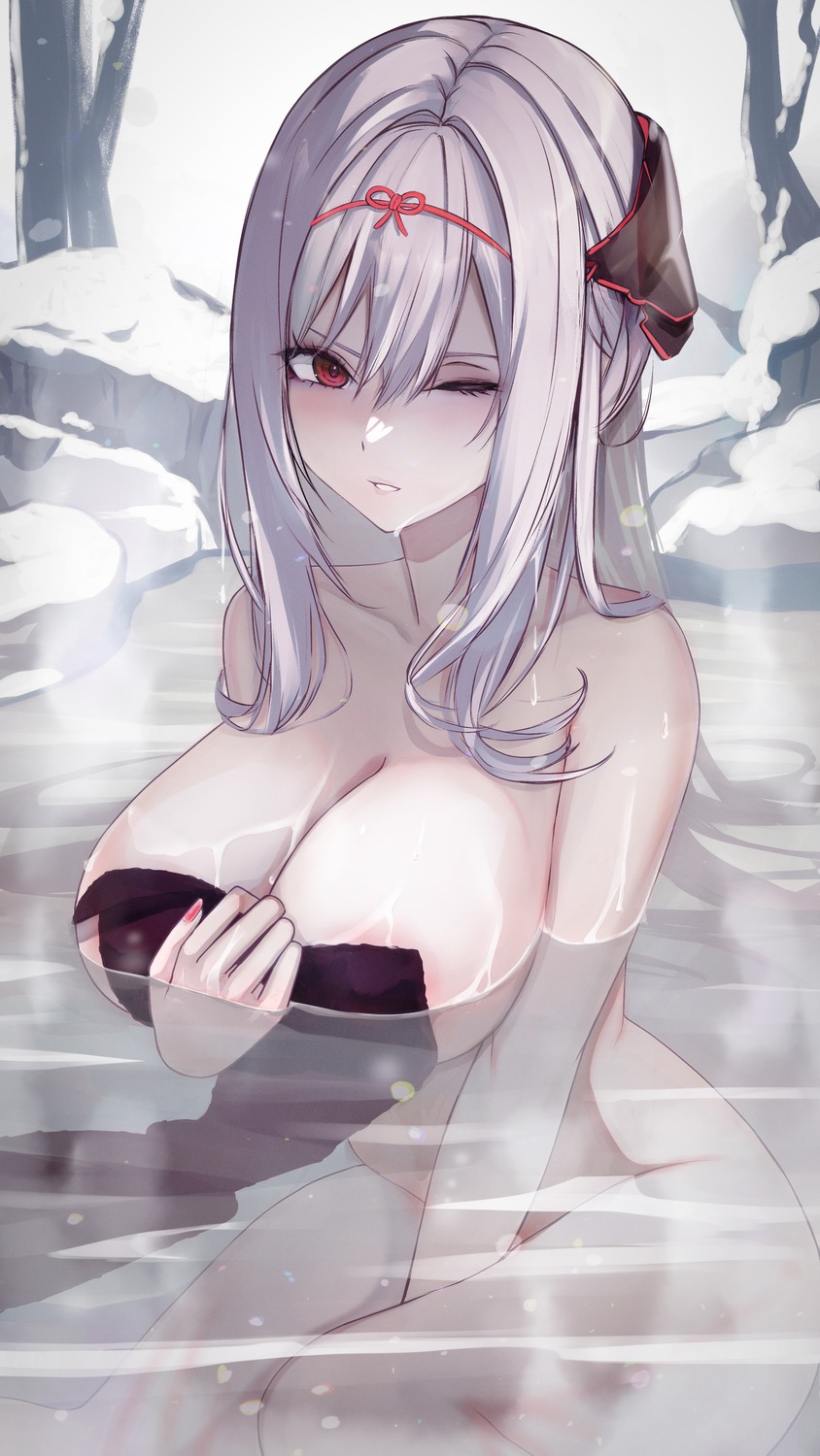 462vvv areola bathing naked nikke_the_goddess_of_victory onsen scarlet_(nikke) towel wet
