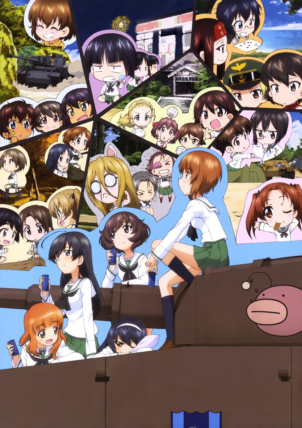 akiyama_yukari animal_ears caesar chibi erwin eyepatch girls_und_panzer gotou_moyoko gym_uniform hoshino_(girls_und_panzer) isobe_noriko isuzu_hana kadotani_anzu kawanishi_shinobu kawashima_momo kondou_taeko konparu_nozomi koyama_yuzu maruyama_saki megane momogaa nakajima_satoko nekonyaa nishizumi_miho oono_aya oryou_(girls_und_panzer) piyotan reizei_mako saemonza sakaguchi_karina sasaki_akebi sawa_azusa seifuku sono_midoriko suzuki_(girls_und_panzer) takebe_saori tsuchiya_(girls_und_panzer) uniform utsugi_yuuki yamagou_ayumi yoshida_nobuyoshi