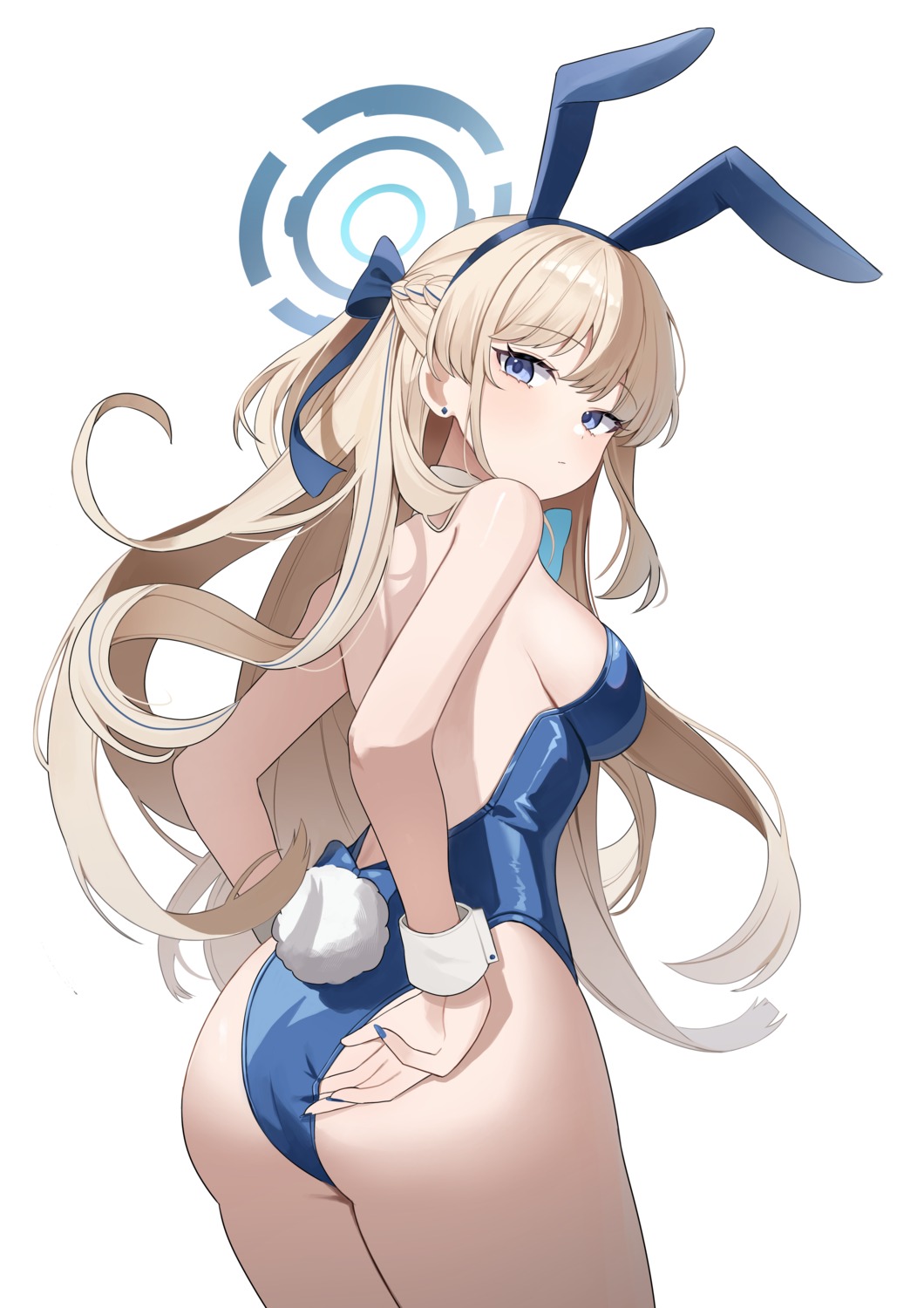 animal_ears ass asuma_toki blue_archive bunny_ears bunny_girl halo nannung no_bra tail