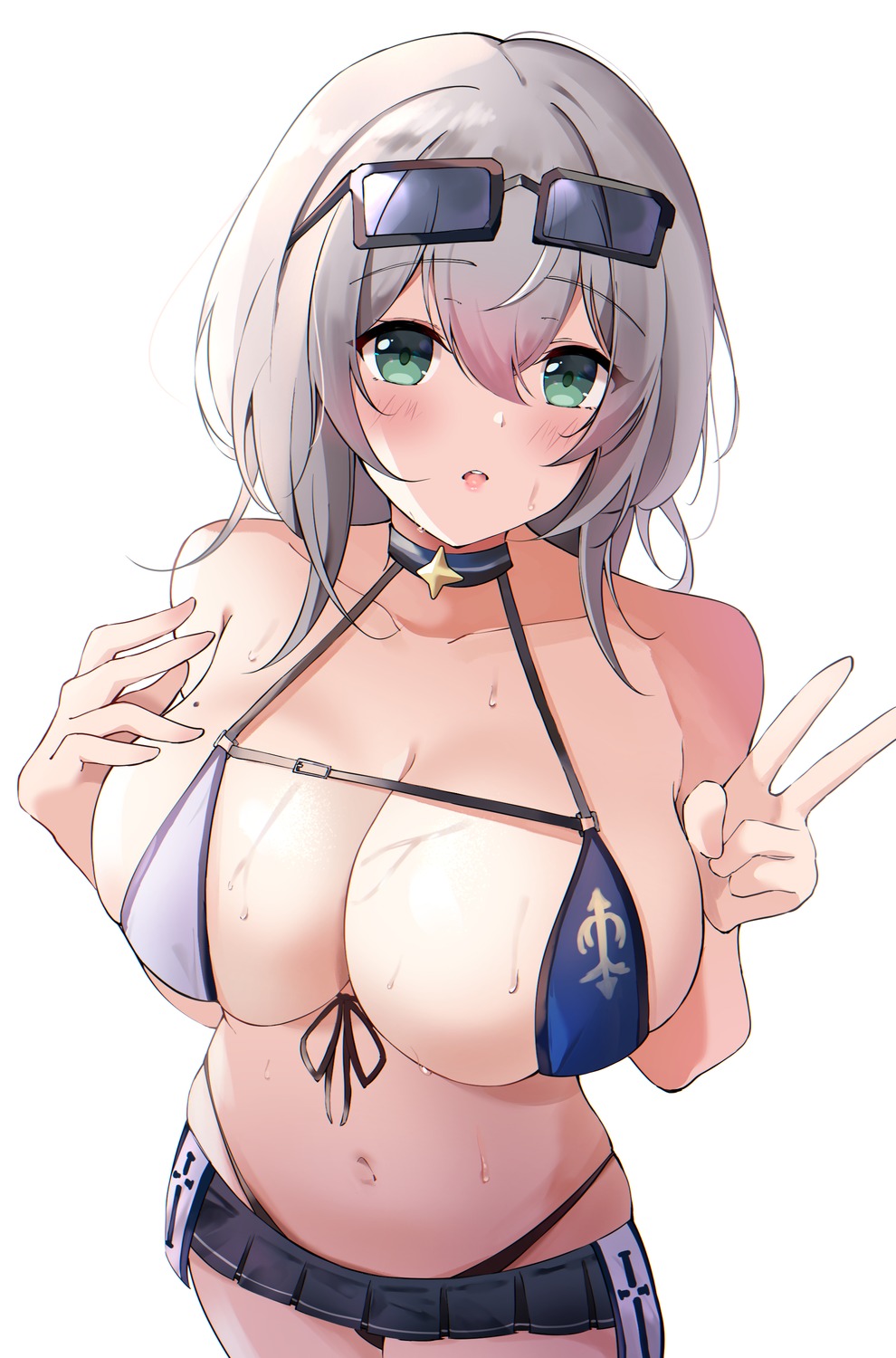 bikini hido_(meori_apu_da) hololive megane shirogane_noel swimsuits wet