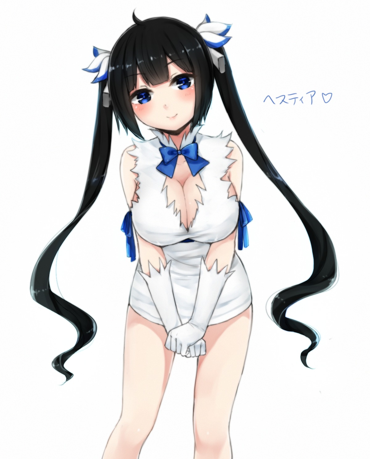 akitannn cleavage dress dungeon_ni_deai_wo_motomeru_no_wa_machigatteiru_darou_ka hestia_(danmachi)