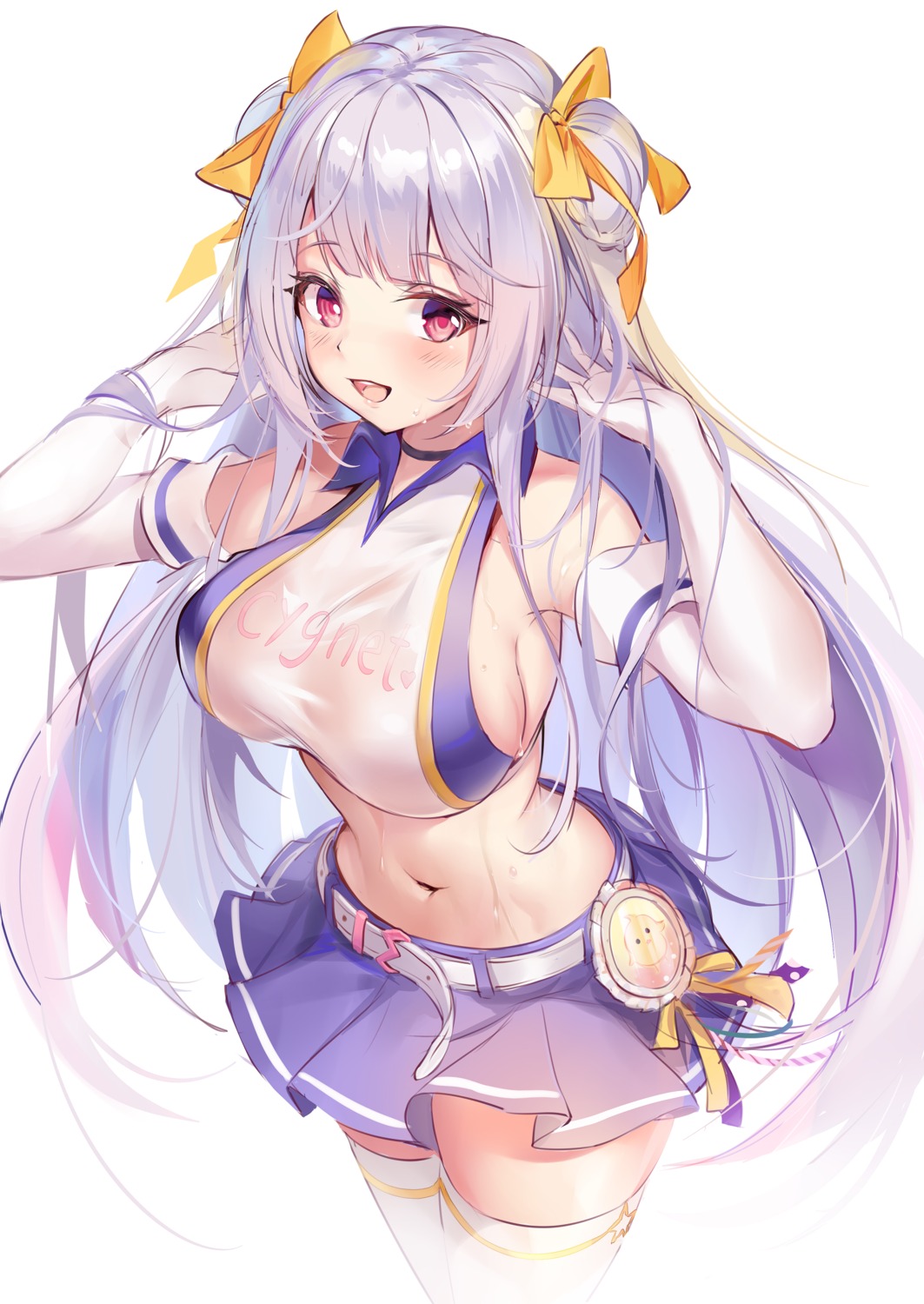 azur_lane cygnet_(azur_lane) no_bra pdxen see_through thighhighs wet wet_clothes